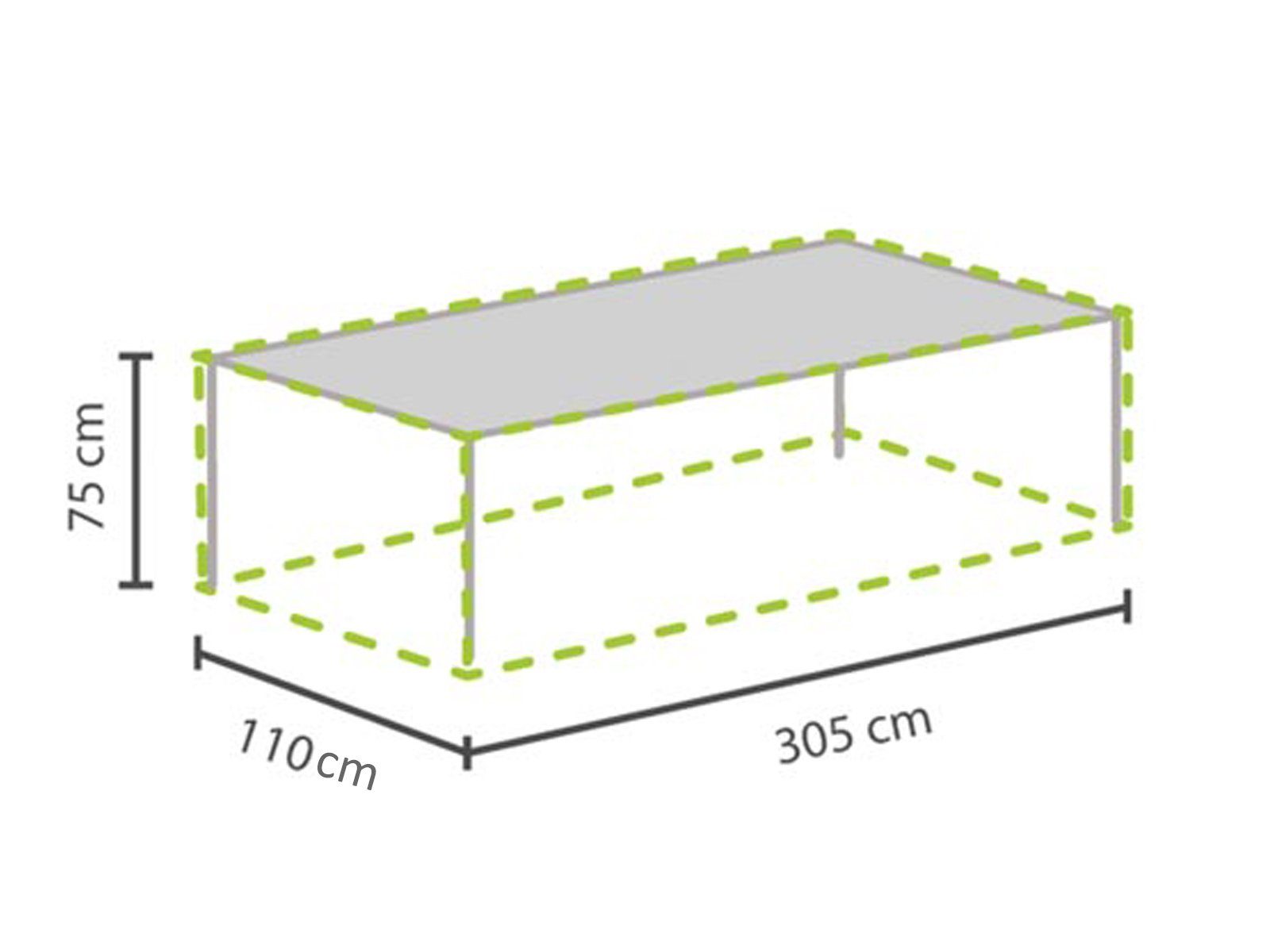 PEREL Gartenmöbel-Schutzhülle (1-St), Abdeckung Garten-Tisch bis 300cm Abdeckhaube Lounge-Möbel Atmungsaktiv