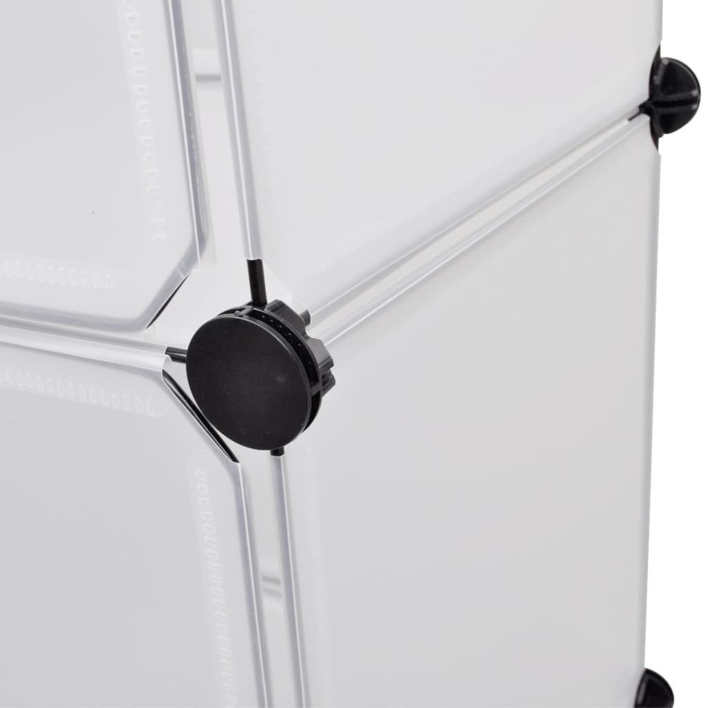 furnicato Kleiderschrank Modularer Schrank mit Fächern Weiß 37x115x150 cm 9