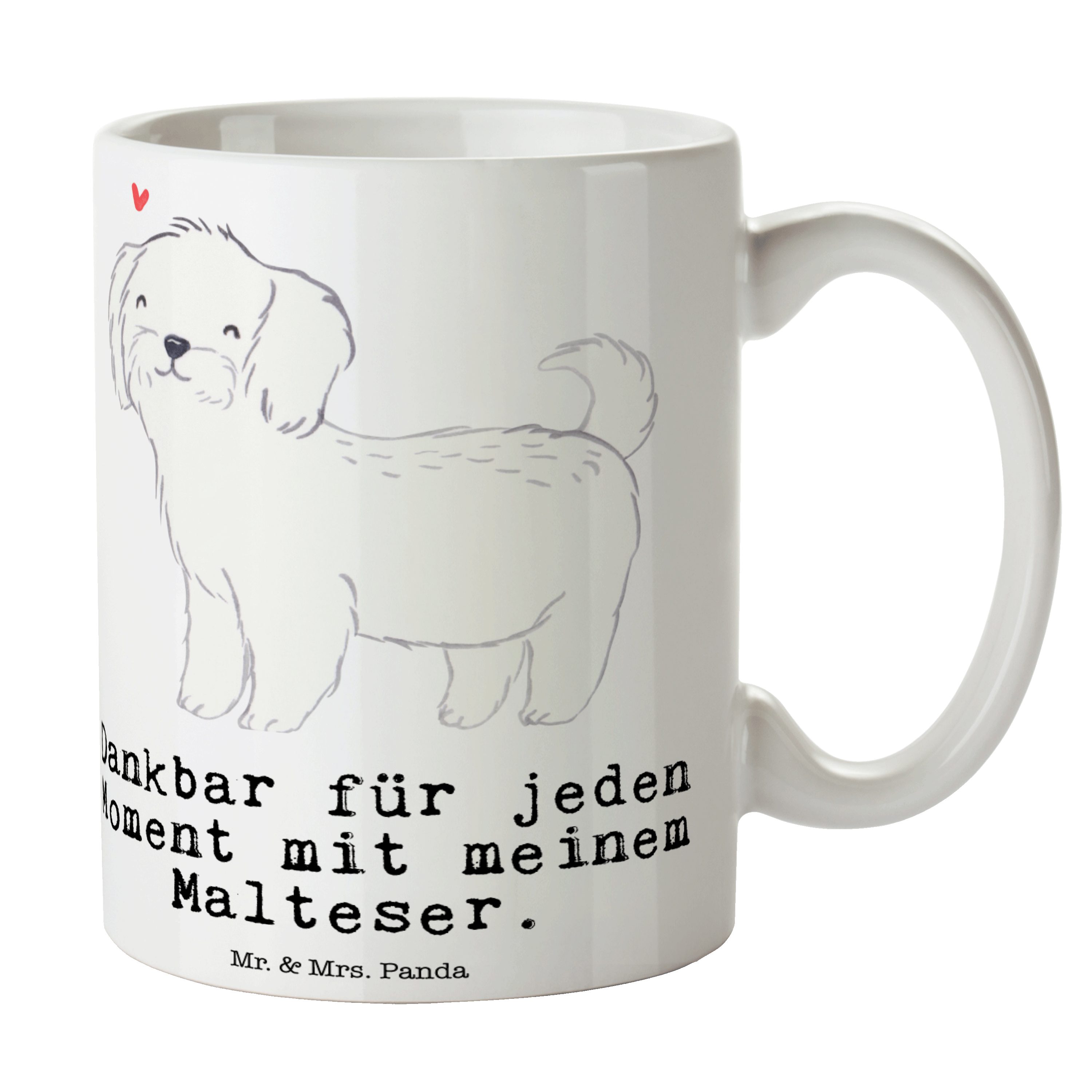Mr. & Mrs. Geschenk, Ka, Tasse Panda Kaffeetasse, Moment Keramik - Welpe, Weiß Malteser Hunderasse, 