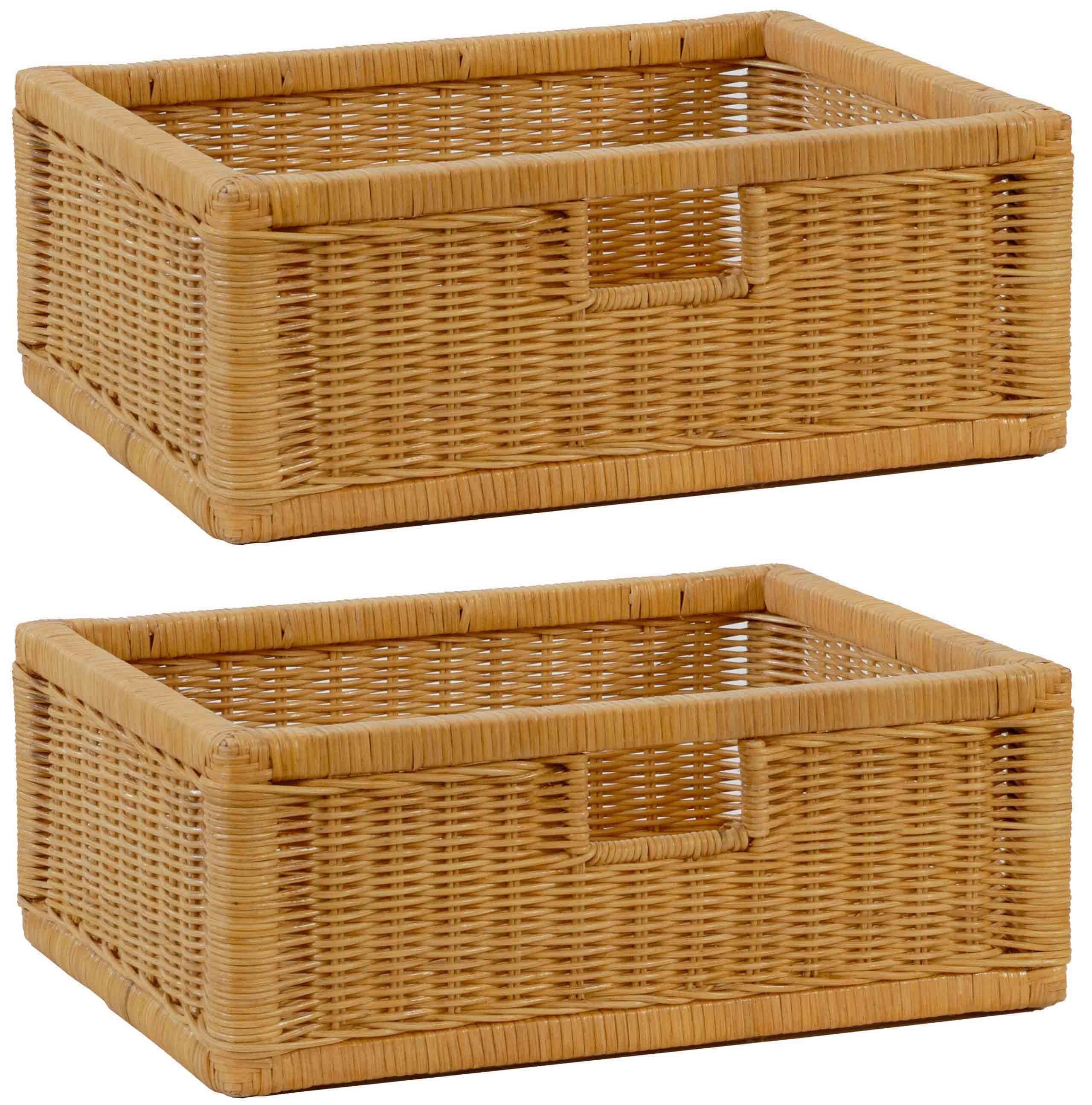 Krines Home Regalkorb 2er Set Regalkorb Aufbewahrungskorb Korb geflochten R günstig online kaufen