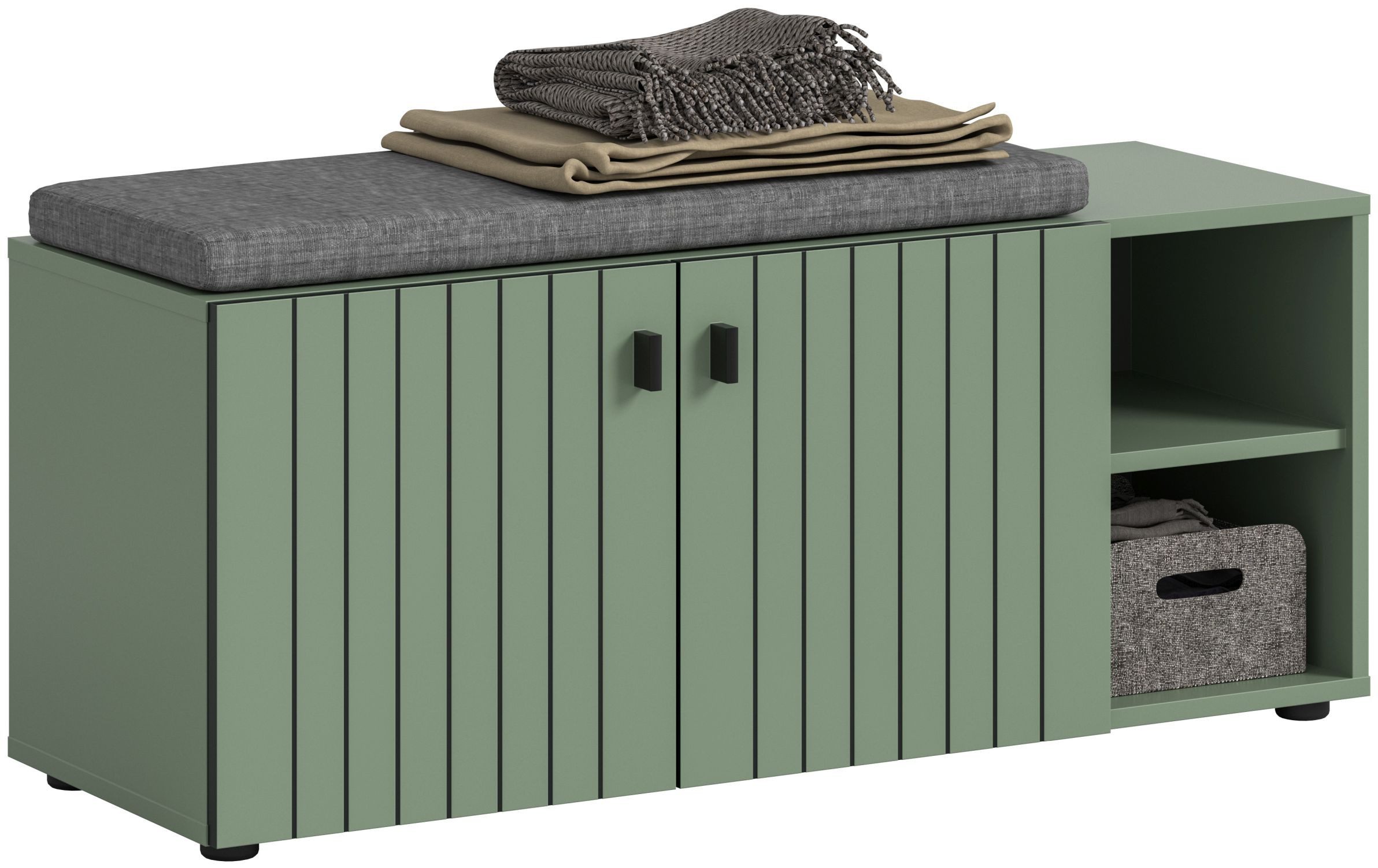 xonox.home Sitzbank, inkl. Sitzkissen in Smoke Green Nachbildung B/H/T ca.: 106/43/37 cm