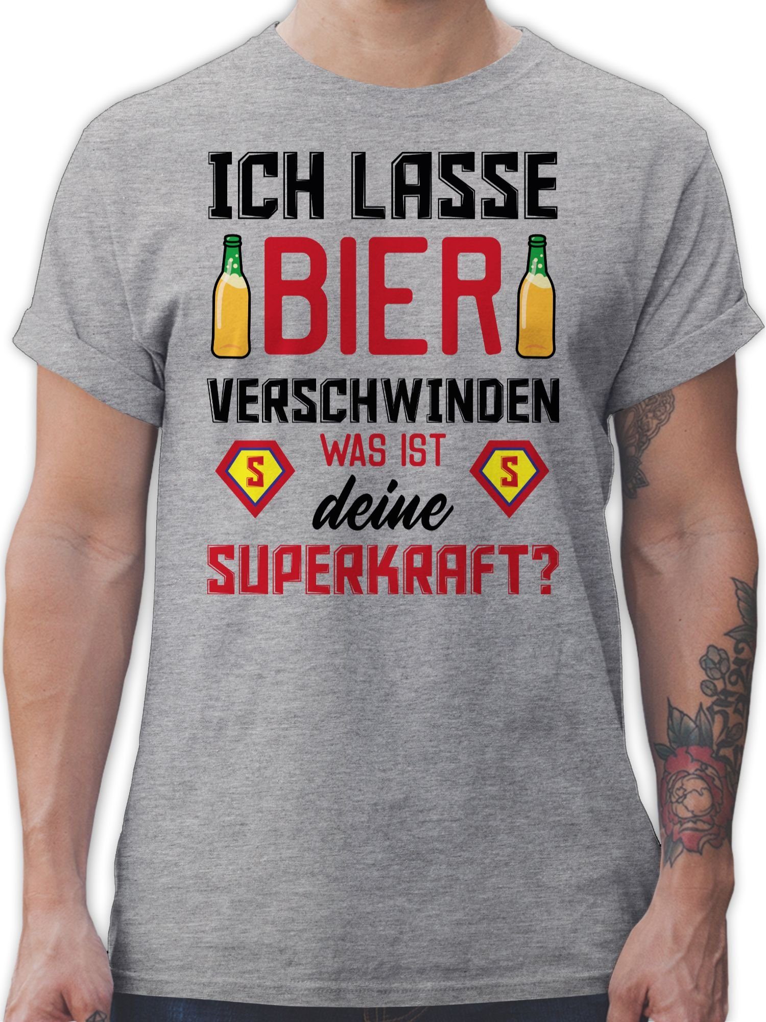 Shirtracer TShirt »Ich lasse Bier verschwinden was ist deine Superkraft Party & Alkohol
