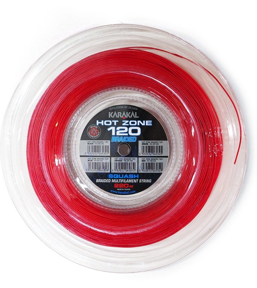 Squashsaite Hot Zone Braided 120 (Power+Kontrolle) 1.20mm rot 110m Rolle