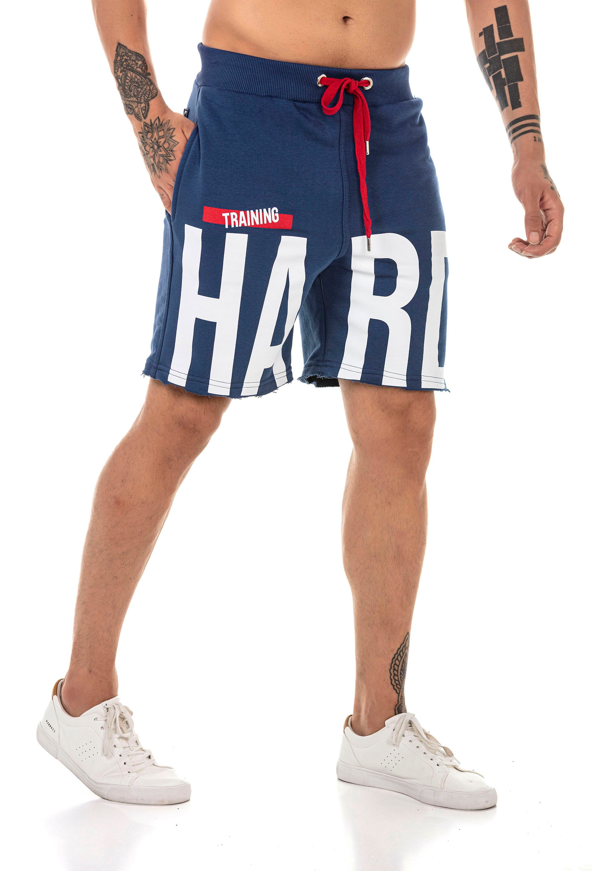 RedBridge Sweatshorts Red Bridge Herren Short Kurze Hose Sweatpant Jogginghose farbiger Tunnelzug, elastischer Bund, fransige Beinenden