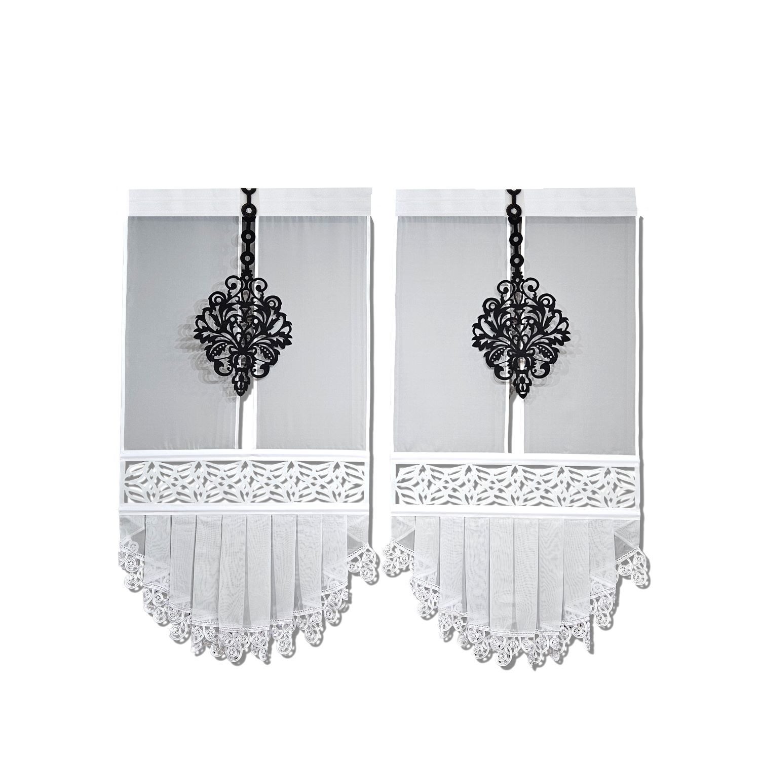 Gardinen by Justyna Scheibengardine 2er Gerade Panel Set mit Gipüre (4 St), günstig online kaufen