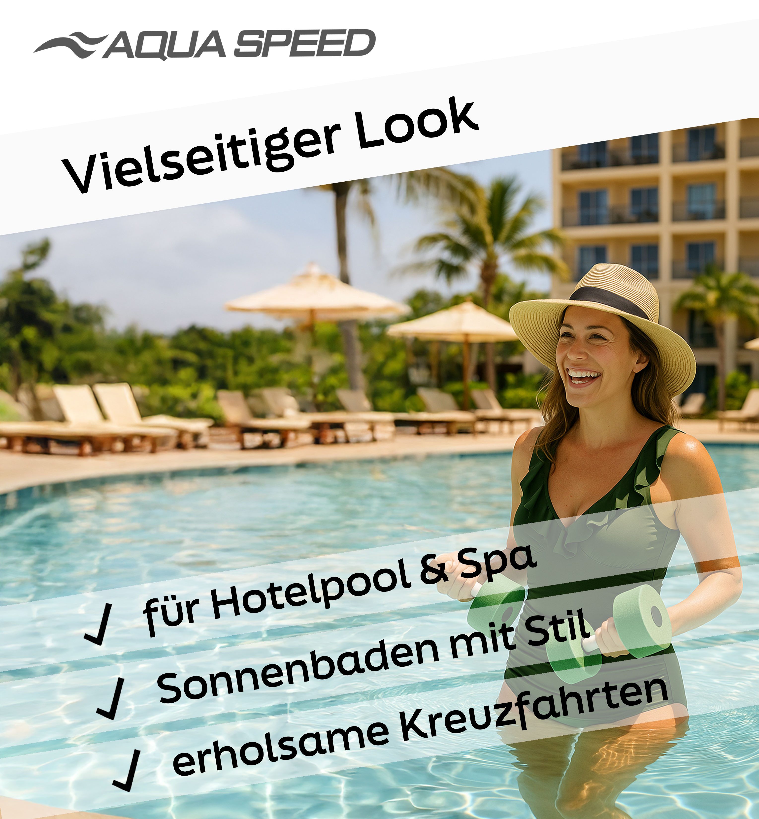 Aqua Speed Badeanzug Figur schmeichelnder Lydia Badeanzug mit kl. Handtuch (elegante Farben und jugendliches Design)