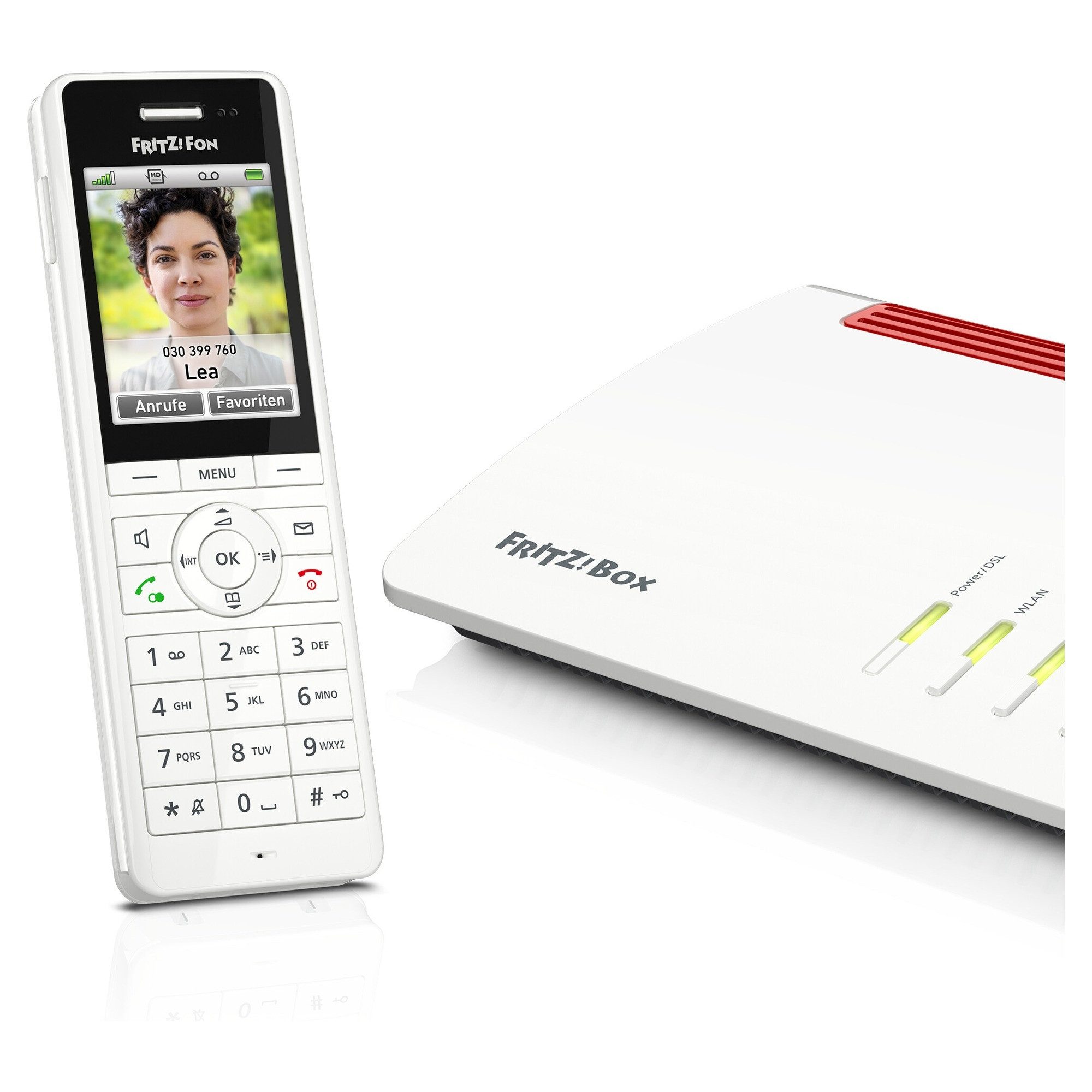 Fritz! FRITZ!Fon X6 weiß Schnurloses DECT-Telefon (Mobilteile: 1, GAP, DECT, HD-Telefonie, 2,4" Farbdisplay, Smart Home, Headset, DECT Eco) – Bild 4 von 5