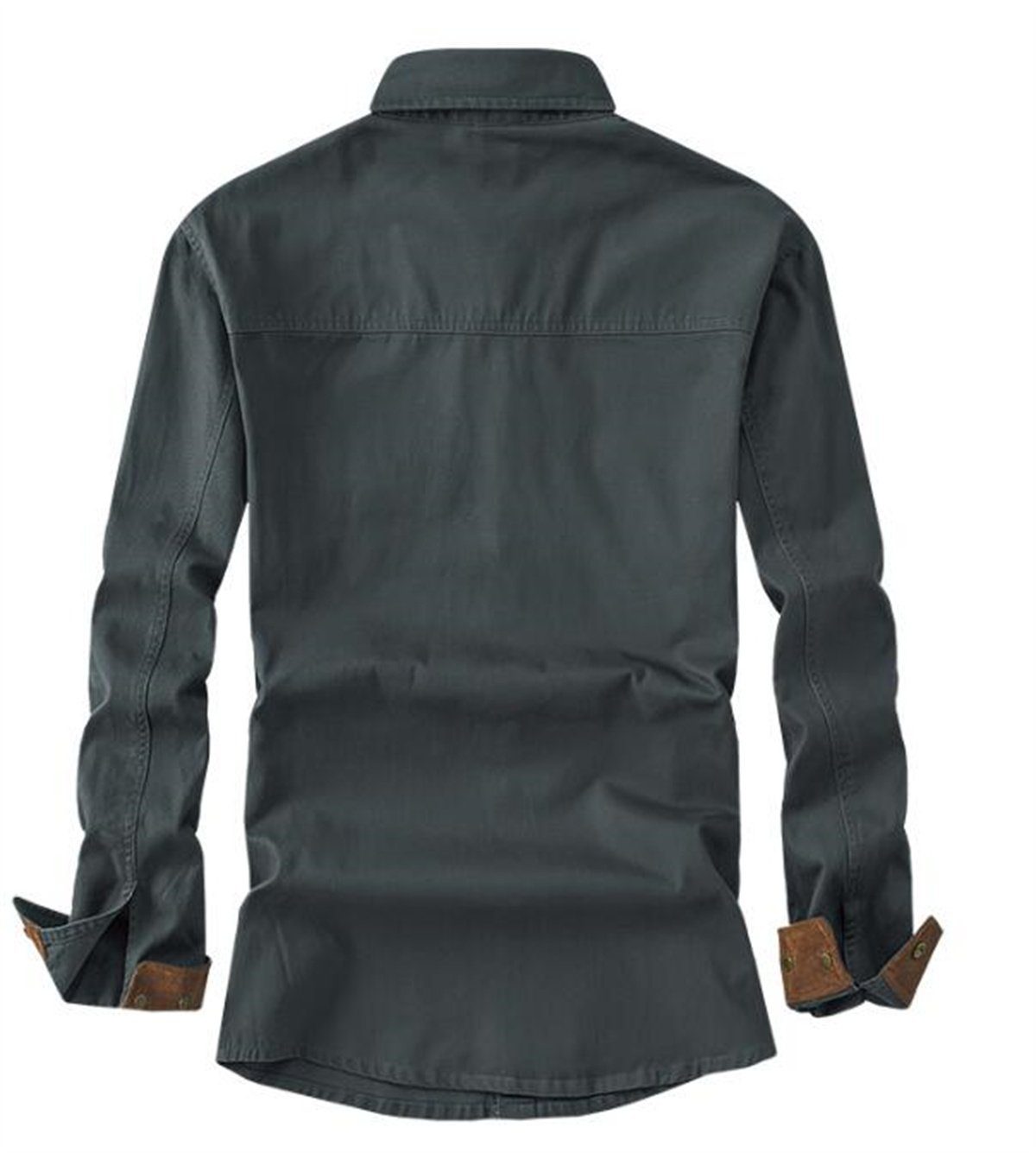Discaver Sweatshirt Übergroßes, übergroßes mit grau Kragen in aus Cord Hemd Kontrastfarbe