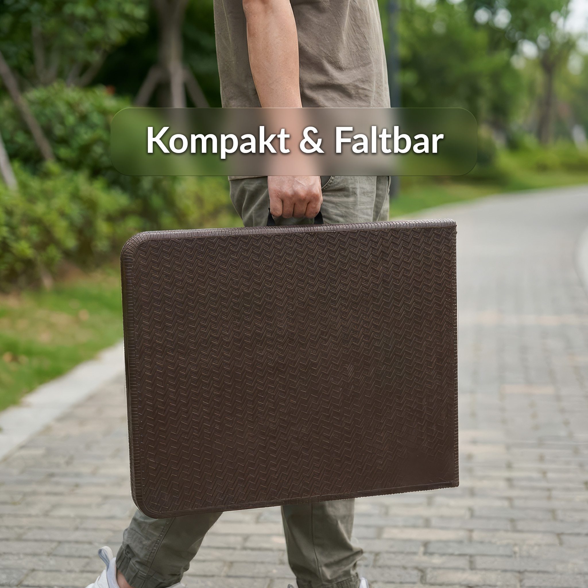 Floordirekt Klapptisch Gartentisch Miyako klappbar 183x75 cm wetterfest faltbar Tragegriff, belastbar bis 150 kg für Garten, Terrasse & Events – Bild 4 von 5