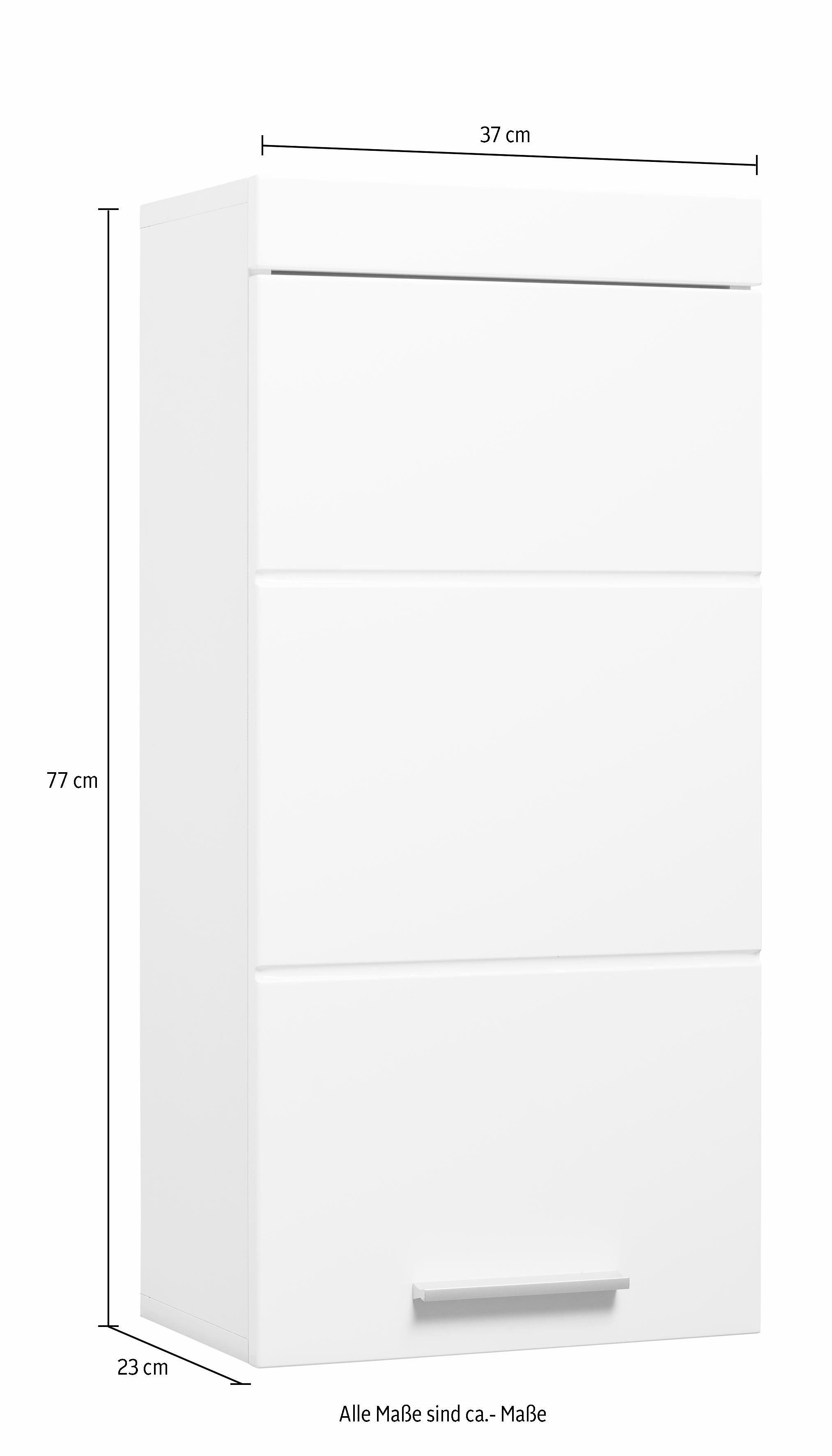 Badezimmerschrank Hochglanz weiß Hängeschrank matt 37 Türanschlag Breite wechselbarem weiß/weiß Avena mit INOSIGN | cm,