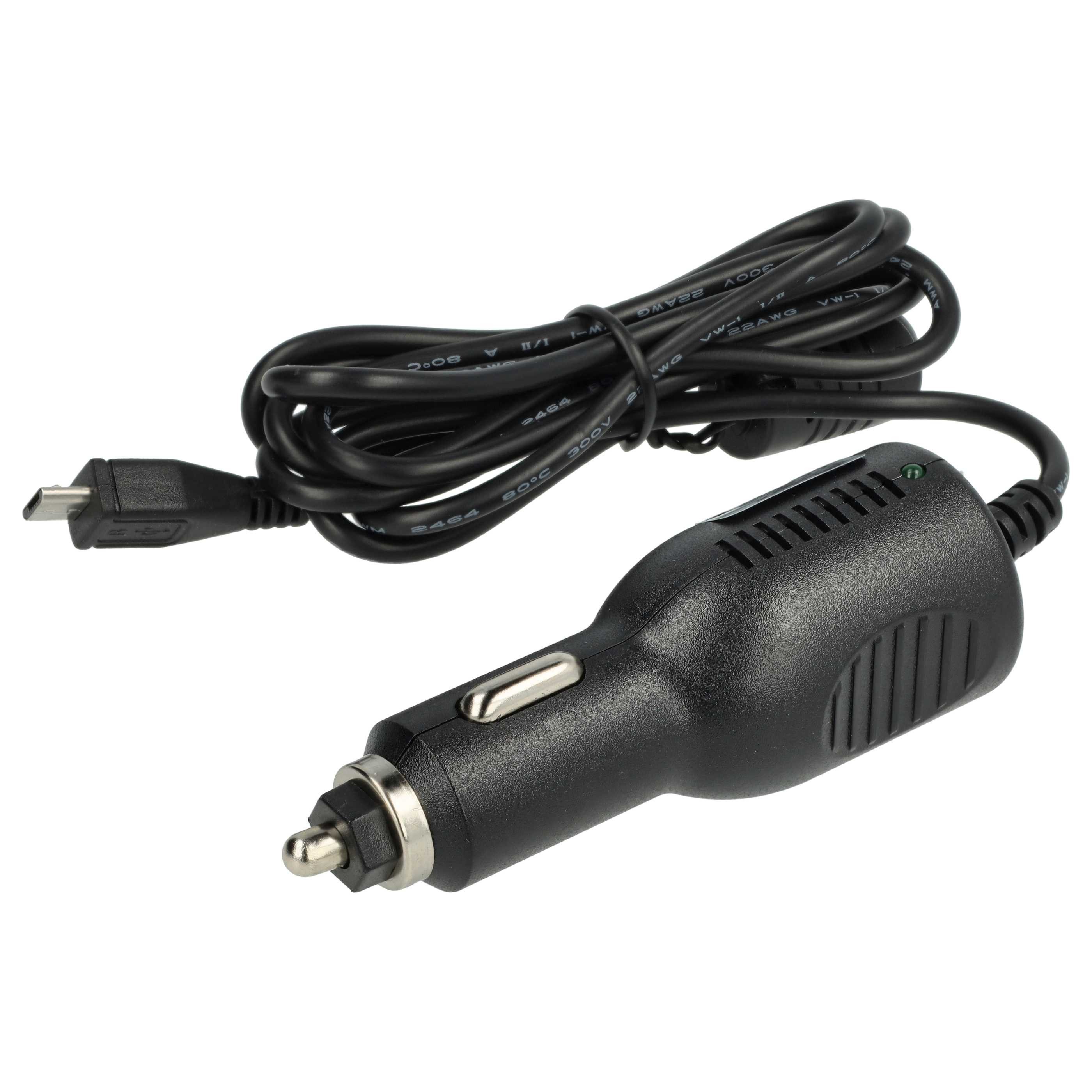 vhbw passend für TomTom Start 50, 60 Europe Traffic, 40, 60m Europe KFZ-Adapter Anschlussstecker Männlich, 1x Micro-USB-Stecker, KFZ-Stecker, Tragbar