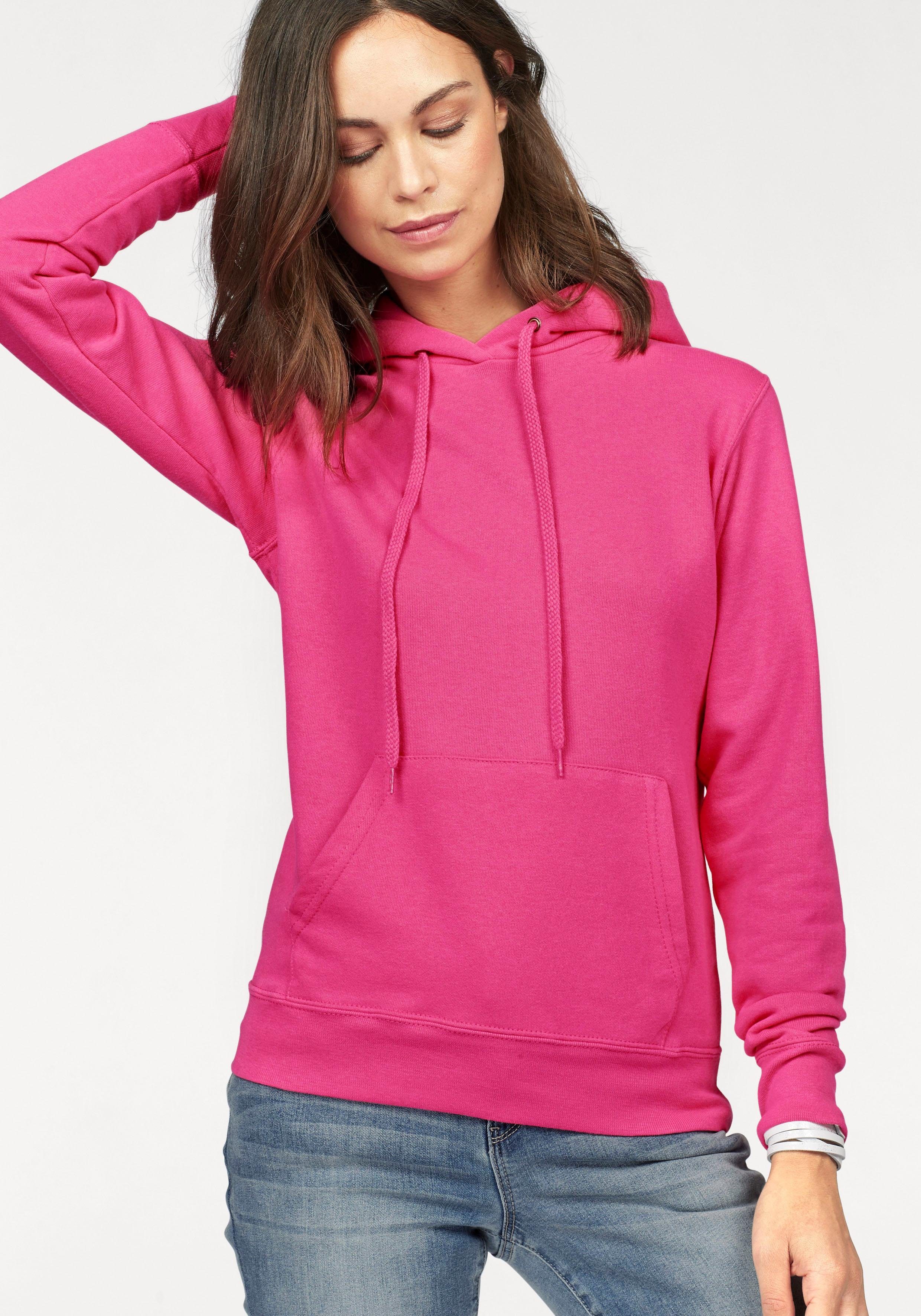 Fruit of the Loom Sweatshirt Classic hooded Sweat Lady-Fit pink