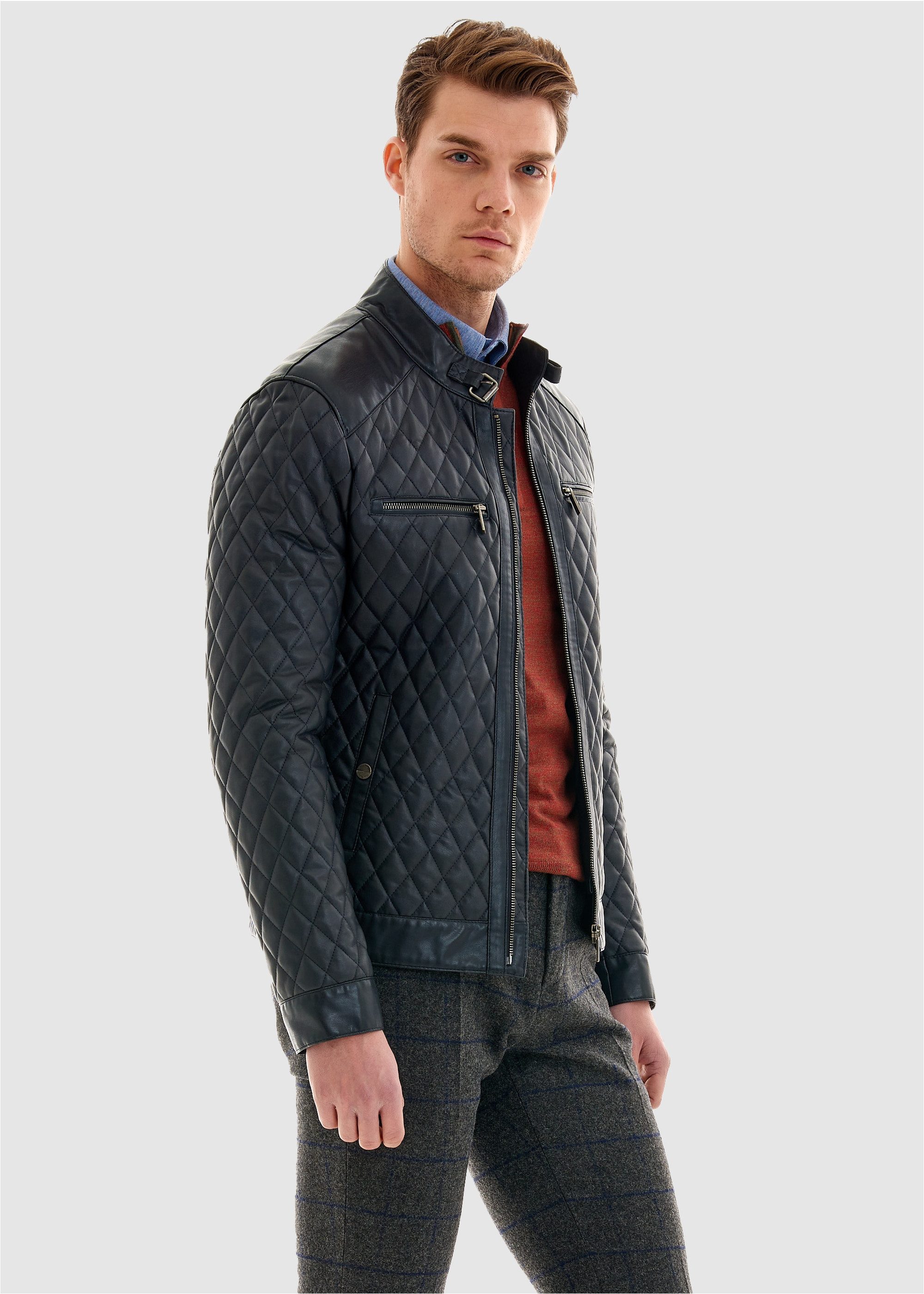 Pierre Cardin Lederimitatjacke mit tollem Steppmuster