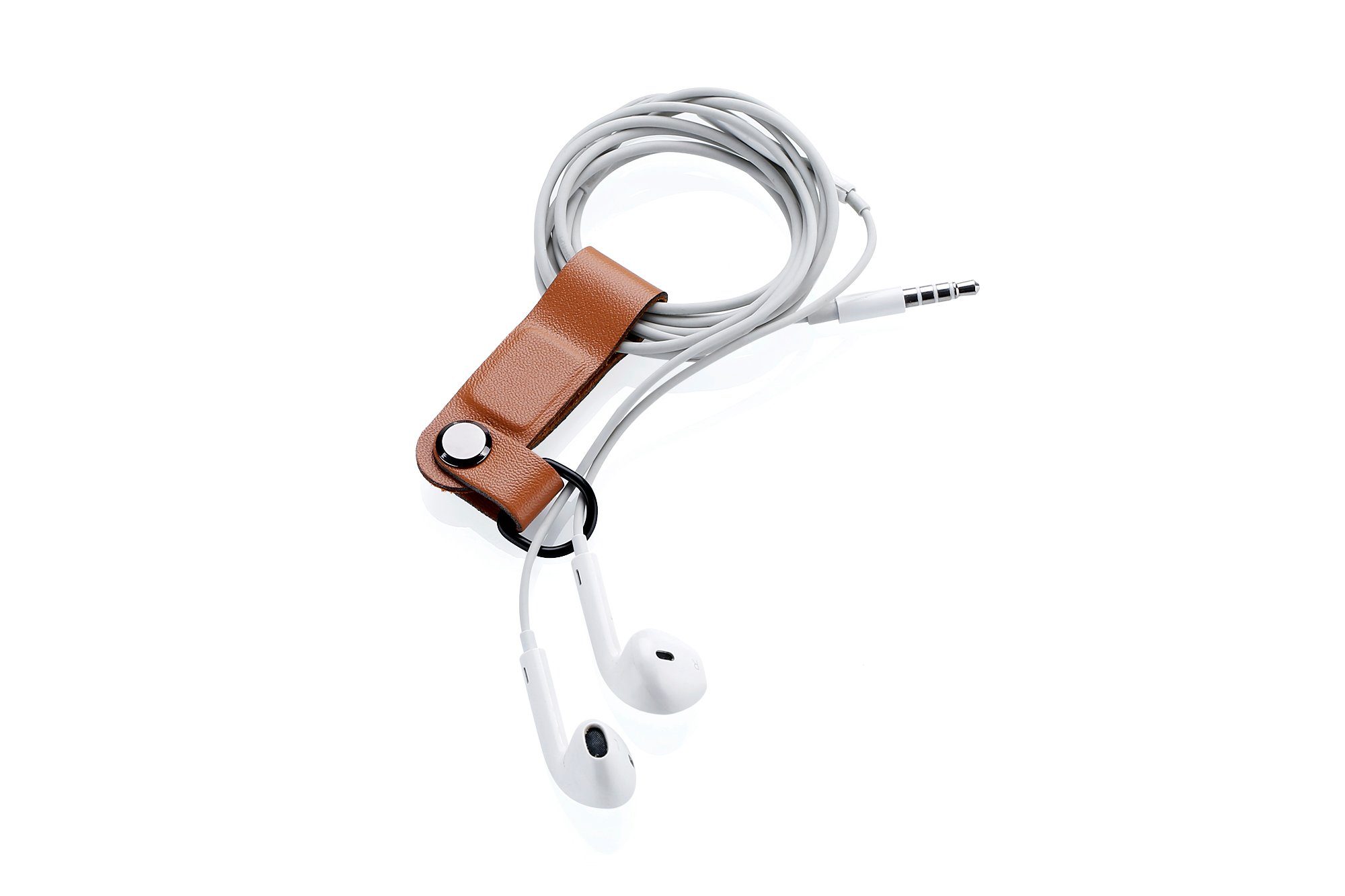 Kronya Kopfhörerhalter aus Kunstleder - In-Ear Kabel Kopfhörer Organizer Kopfhörerständer, (Magnetisch) Hellbraun