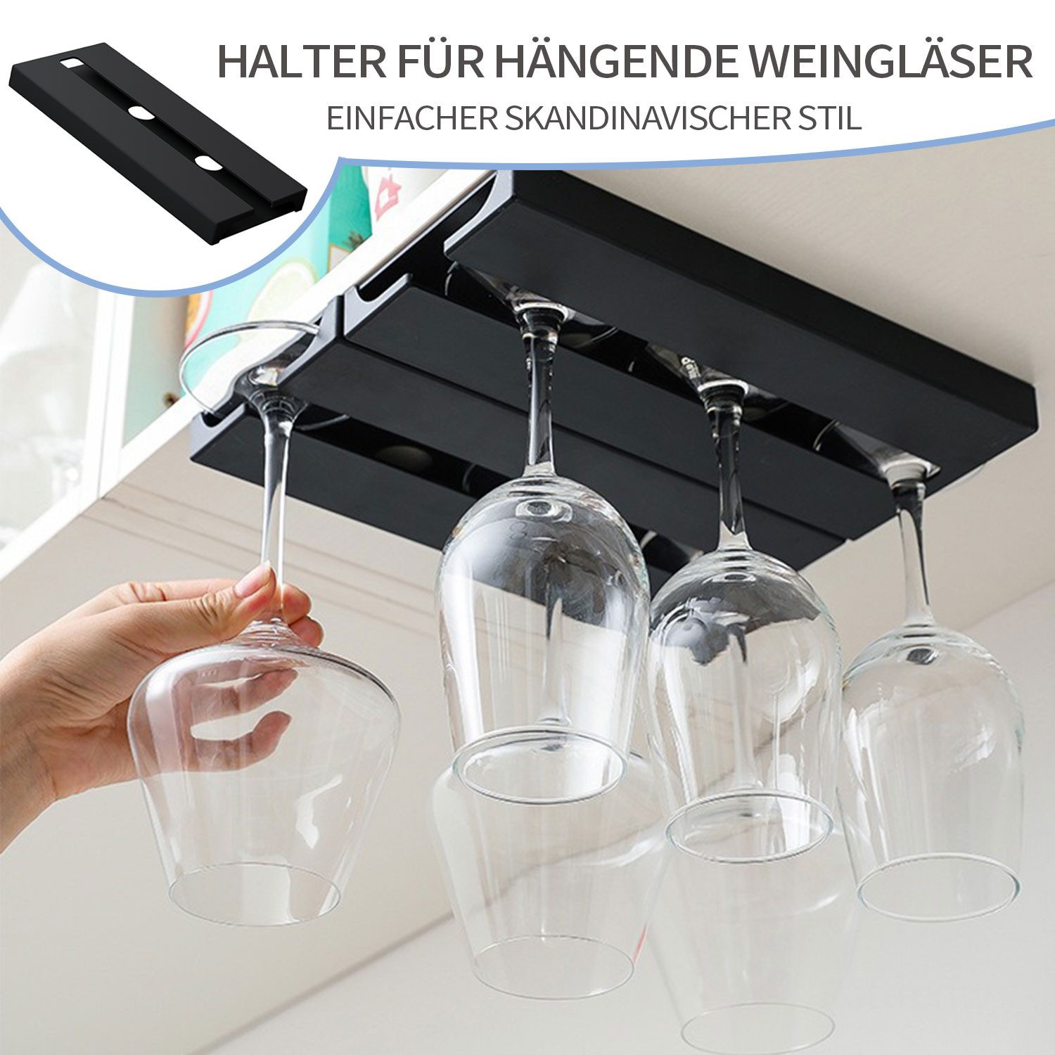 Refttenw Gläserhalter 2Stk Hängend Weinglashalter stanzfrei günstig online kaufen