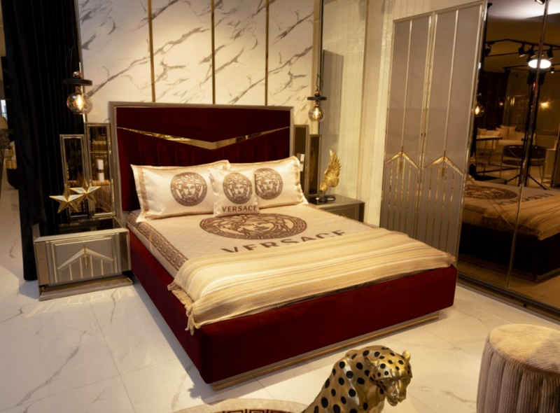 JVmoebel Bett Design Bett Polster Betten Doppelbett Ehe Möbel Luxus Bettrahmen