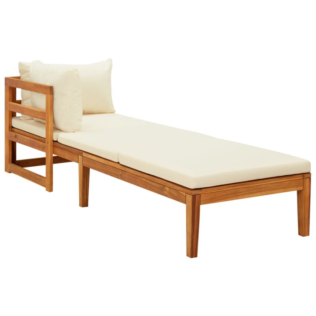 vidaXL Gartenlounge-Set Sonnenliegen mit Cremeweißen Kissen günstig online kaufen