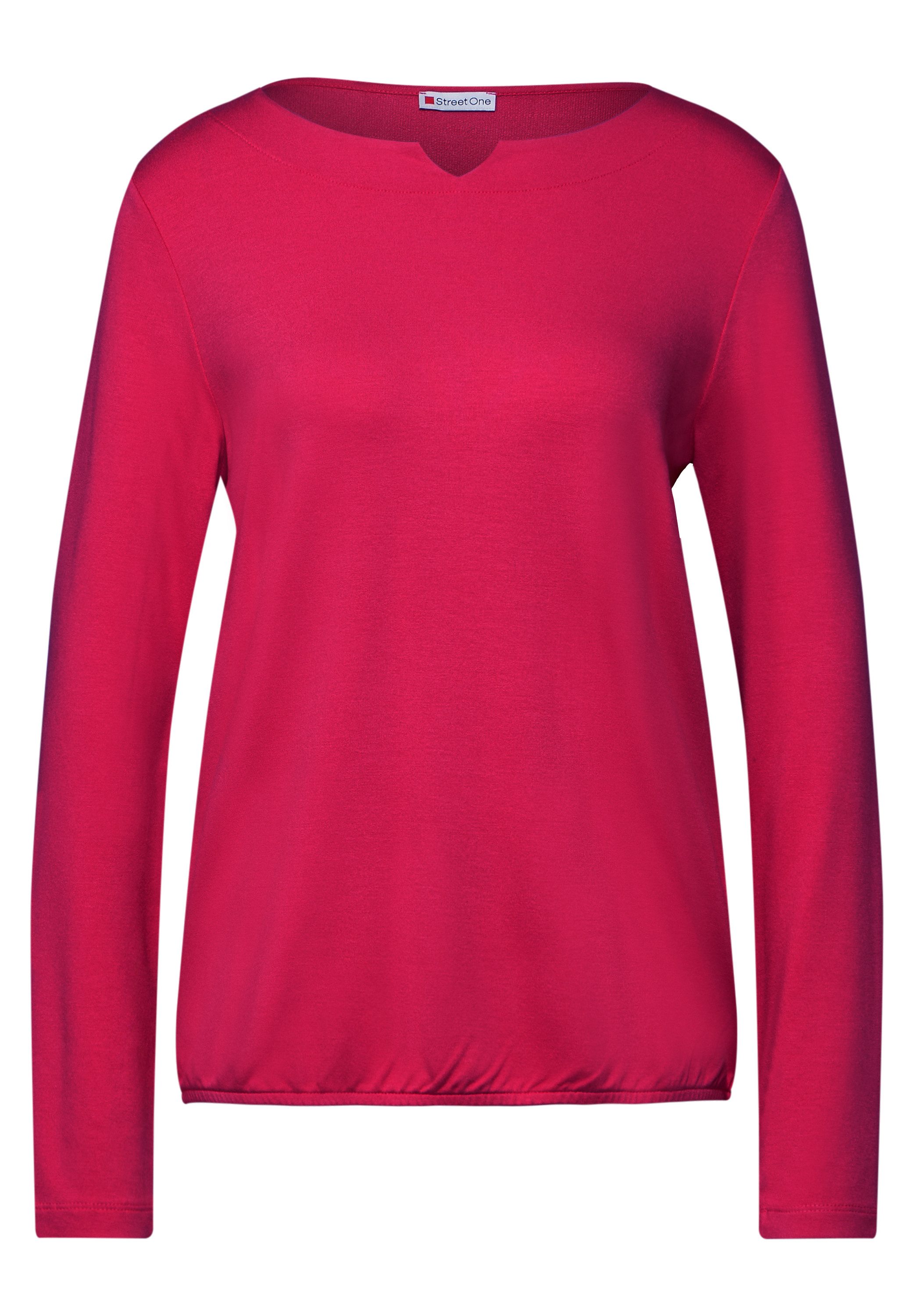 STREET ONE Langarmshirt mit Elastiksaum