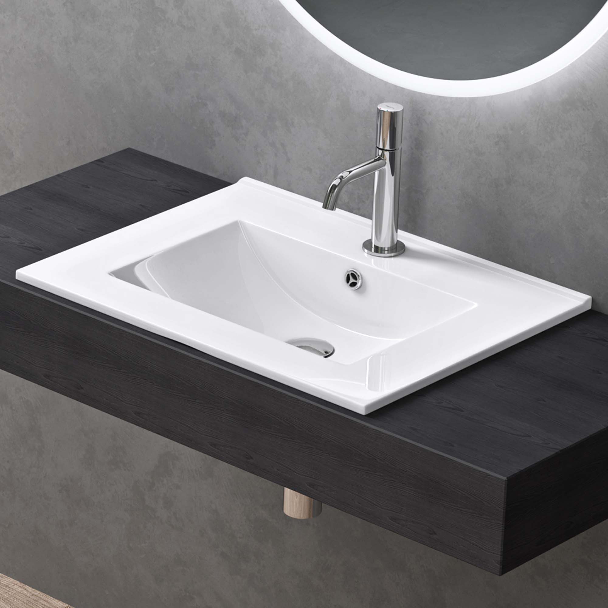 doporro Waschbecken Einbauwaschbecken aus Keramik inkl. Nano-Beschichtung B günstig online kaufen