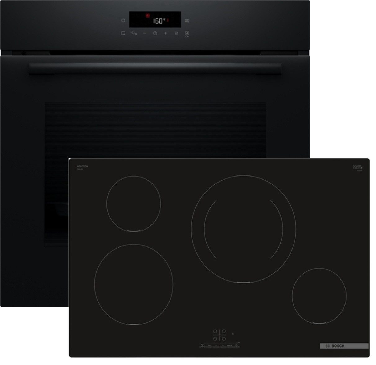 BOSCH Backofen-Set Serie 2, Serie 4 HBDCORE8I, mit nachrüstbar, 3D-Heißluft, Halogen-Innenbeleuchtung