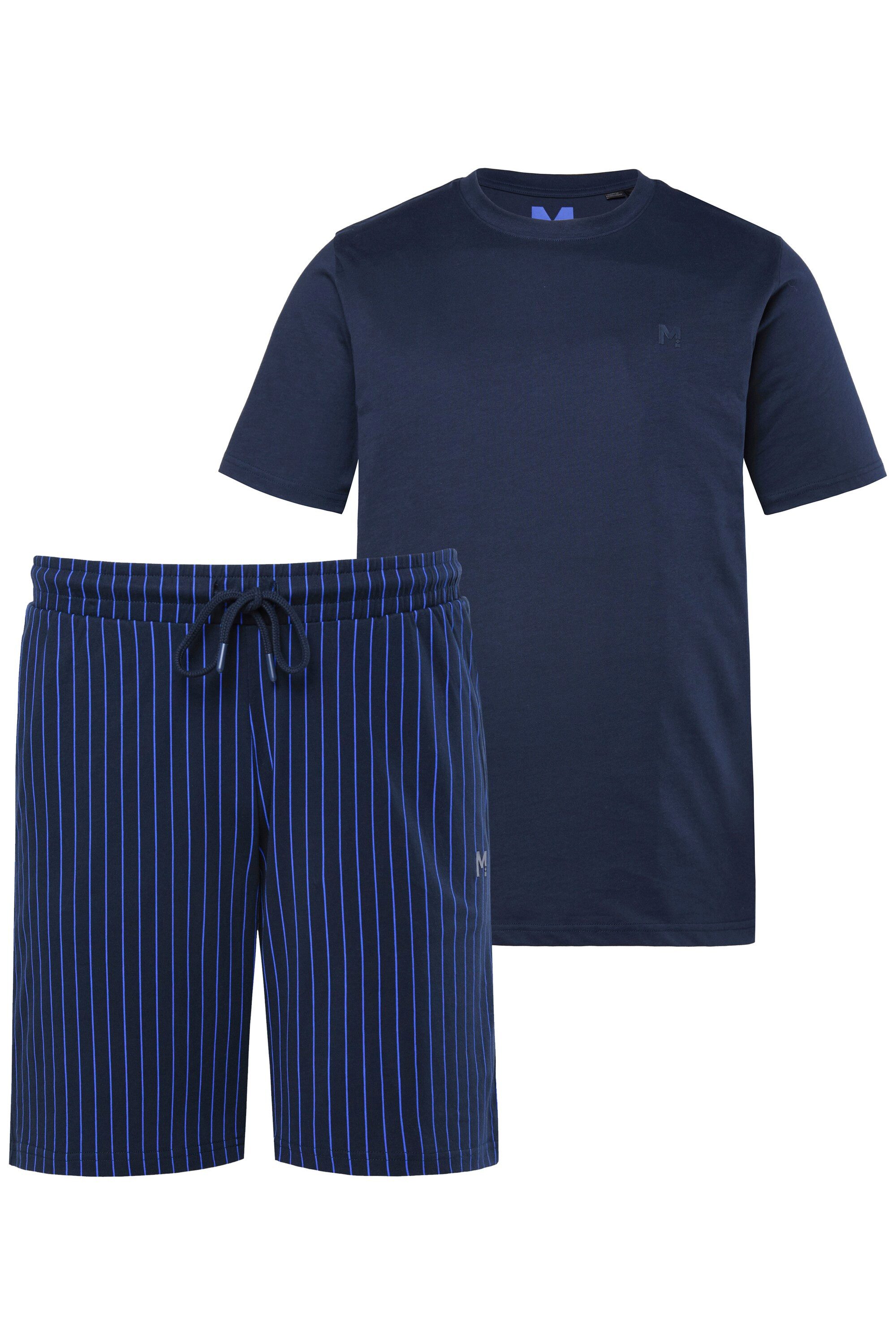 Men Plus Schlafanzug Schlafanzug Zweiteiler T-Shirt Streifen-Shorts günstig online kaufen