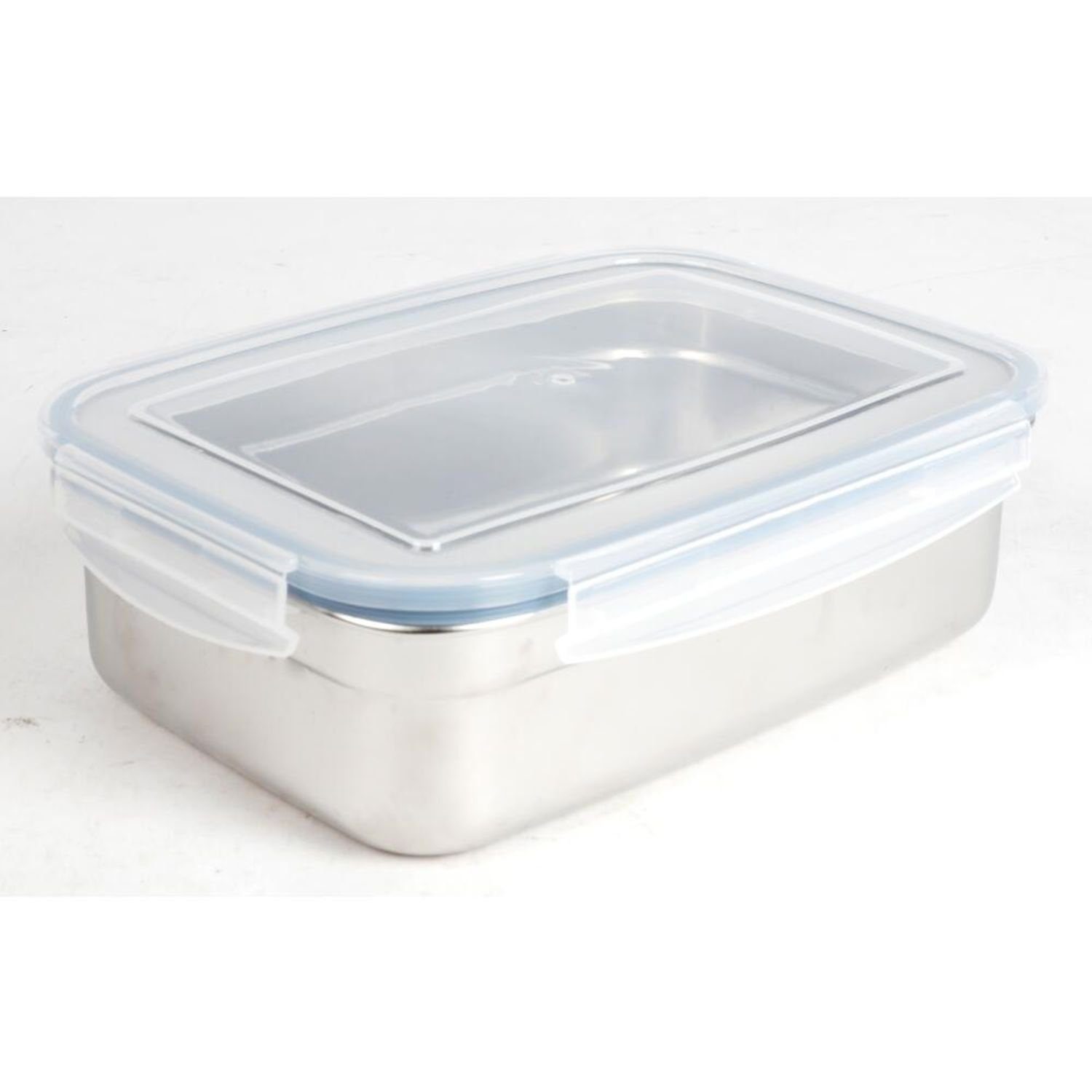 BURI Vorratsdose Lunchbox Edelstahl Klickverschlussdeckel 1,25 L Dosen Behälter Frischh, Edelstahl