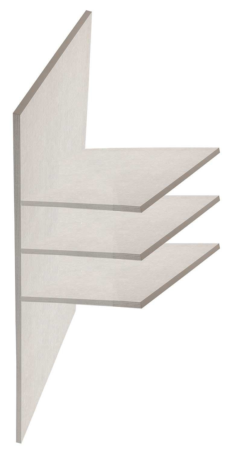 Composad Inneneinteilung Wäscheeinteilung SYSTE, Grau, B 35,5 cm, T 55,4 cm, mit 3 Böden