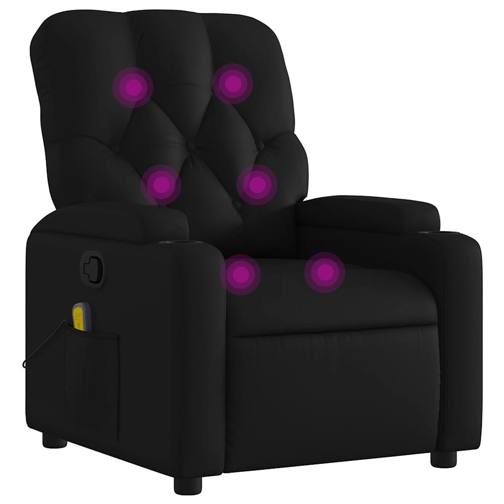 vidaXL Sessel Massage-Relaxsessel, Kunstleder, Schwarz (1-St)