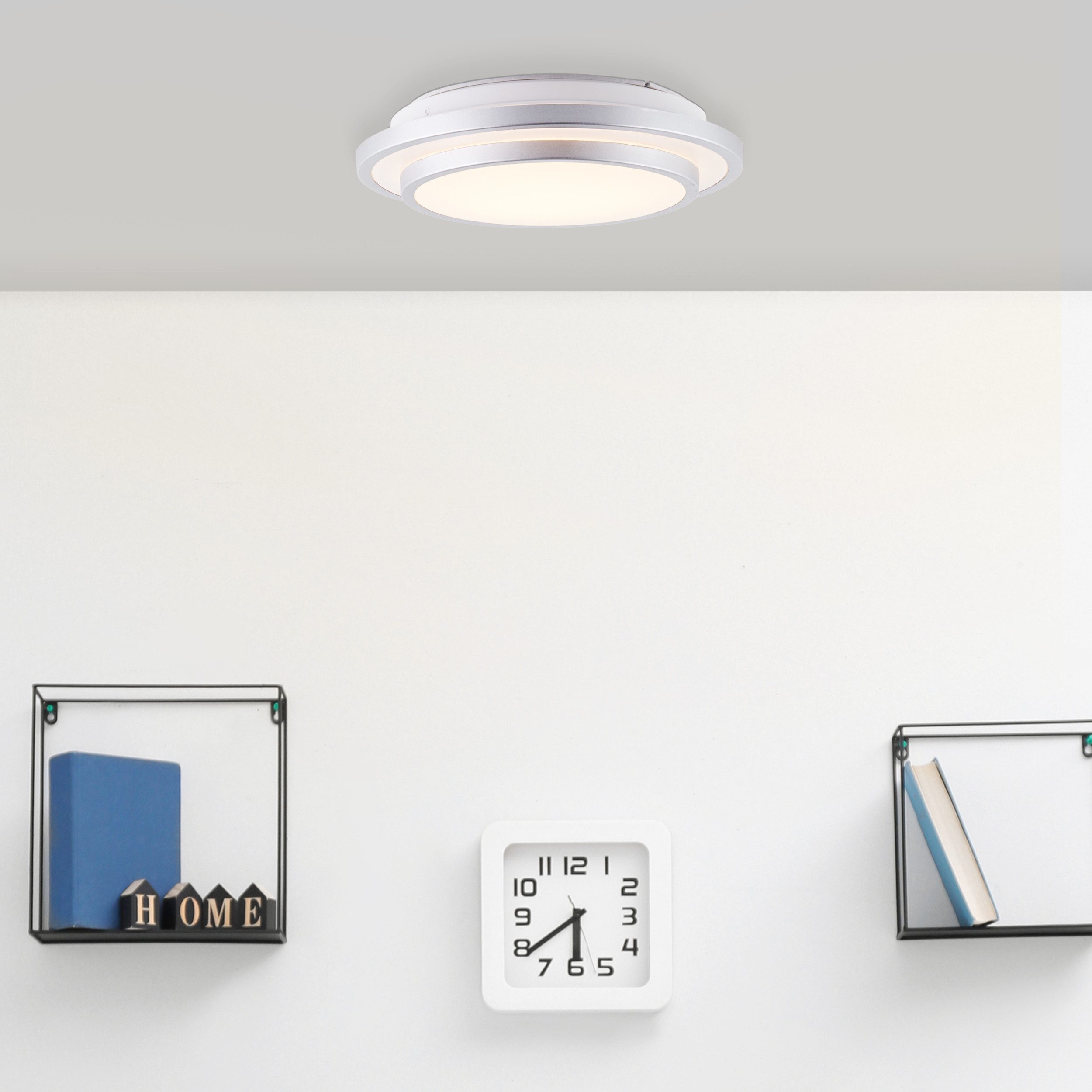 Lightbox Deckenleuchte, LED fest integriert, Warmweiß, LED Wand- und Deckenlampe, Ø 28 cm, 1200 lm, 3000 K, Metall/Kunststoff
