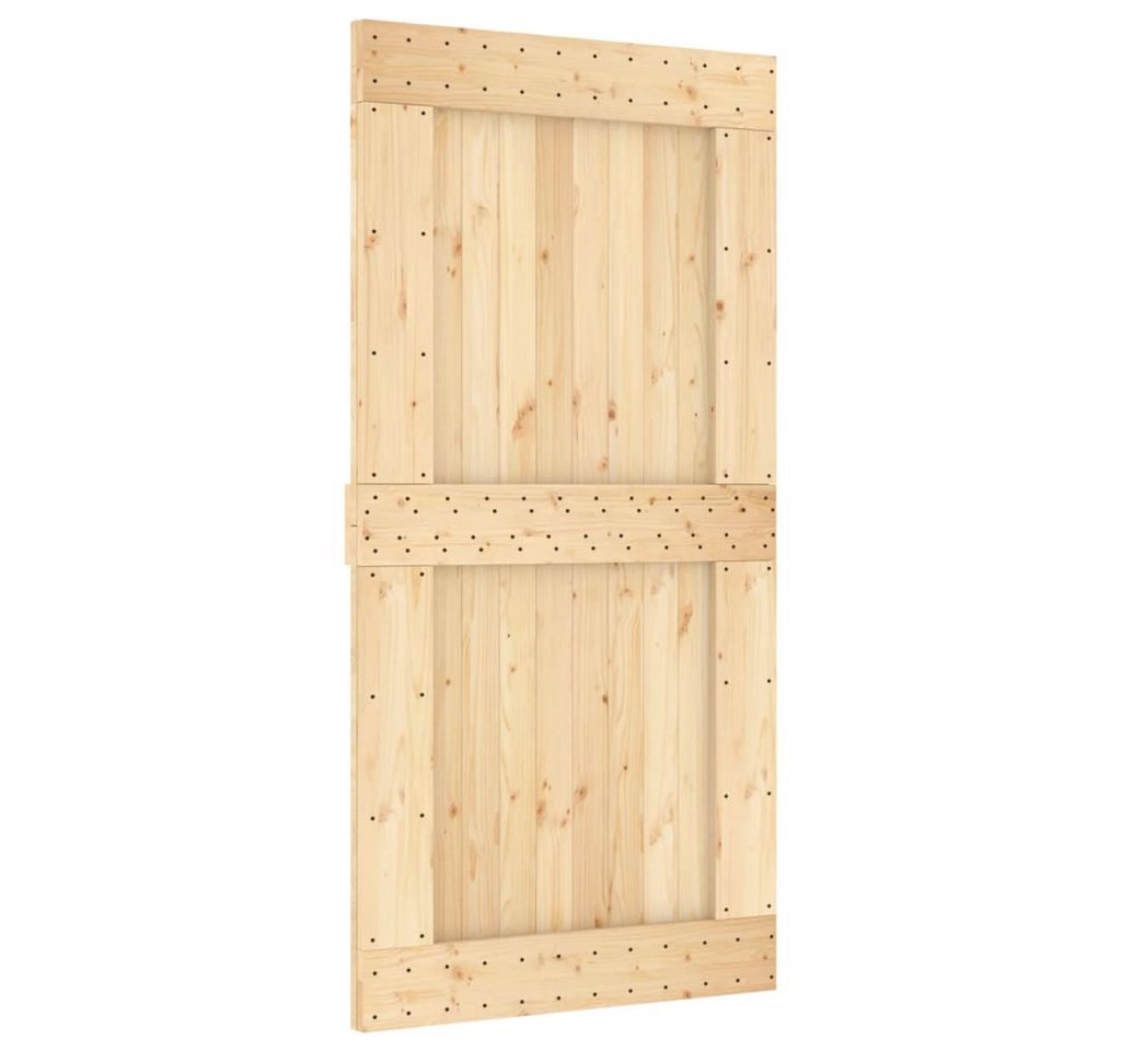 Thumbnail - vidaXL Schiebetür Schiebetür mit Beschlag 100x210 cm Massivholz Kiefer