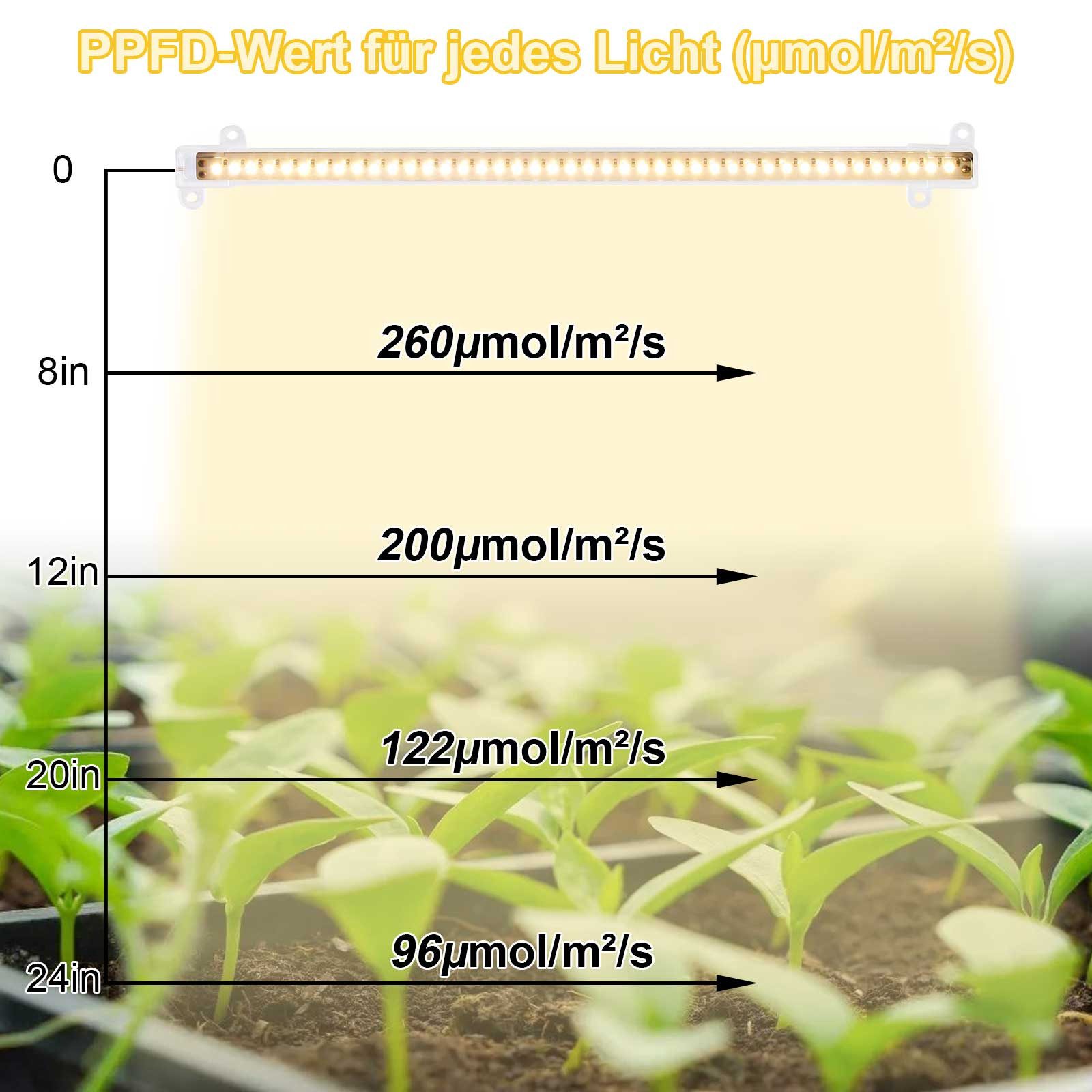 Jibenhome Pflanzenlampe 30/50cm 1 Tows 1/2/3/4 LED Grow Lamp für Zimmerpfla günstig online kaufen