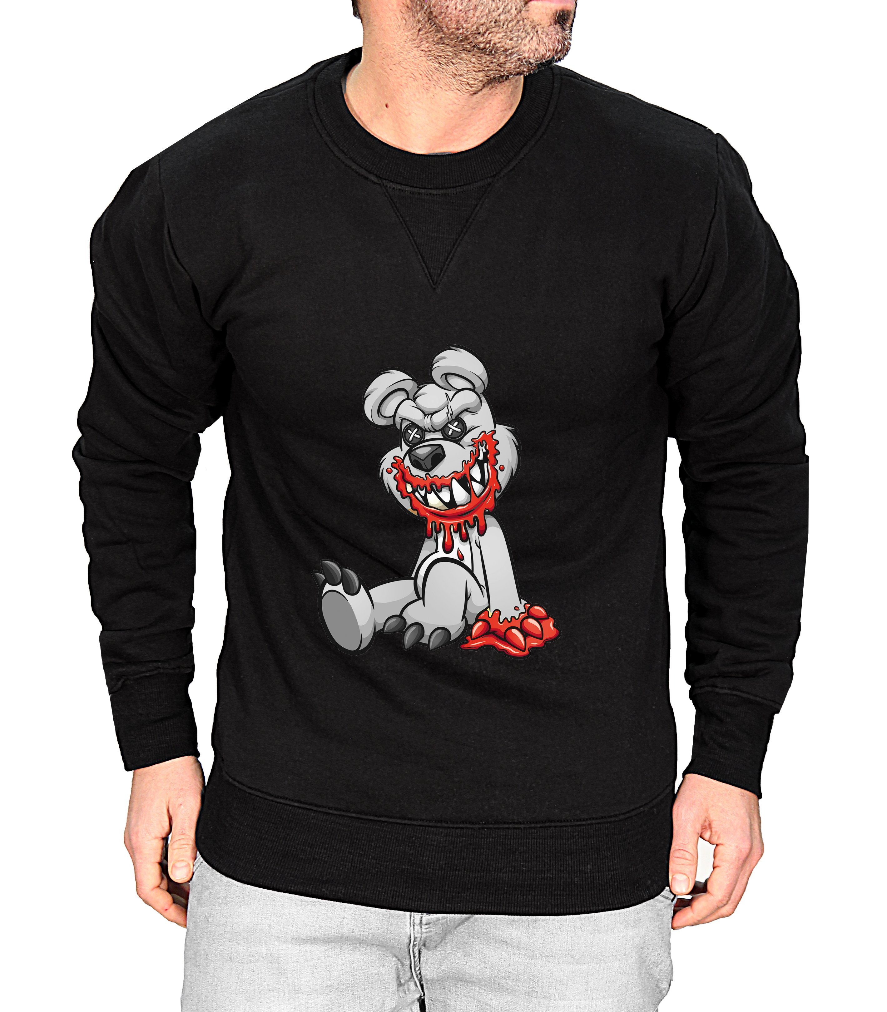 RMK Rundhalspullover Herren Пуловеры Langarmshirt Sweatshirt Pulli Cartoon Runder Hals