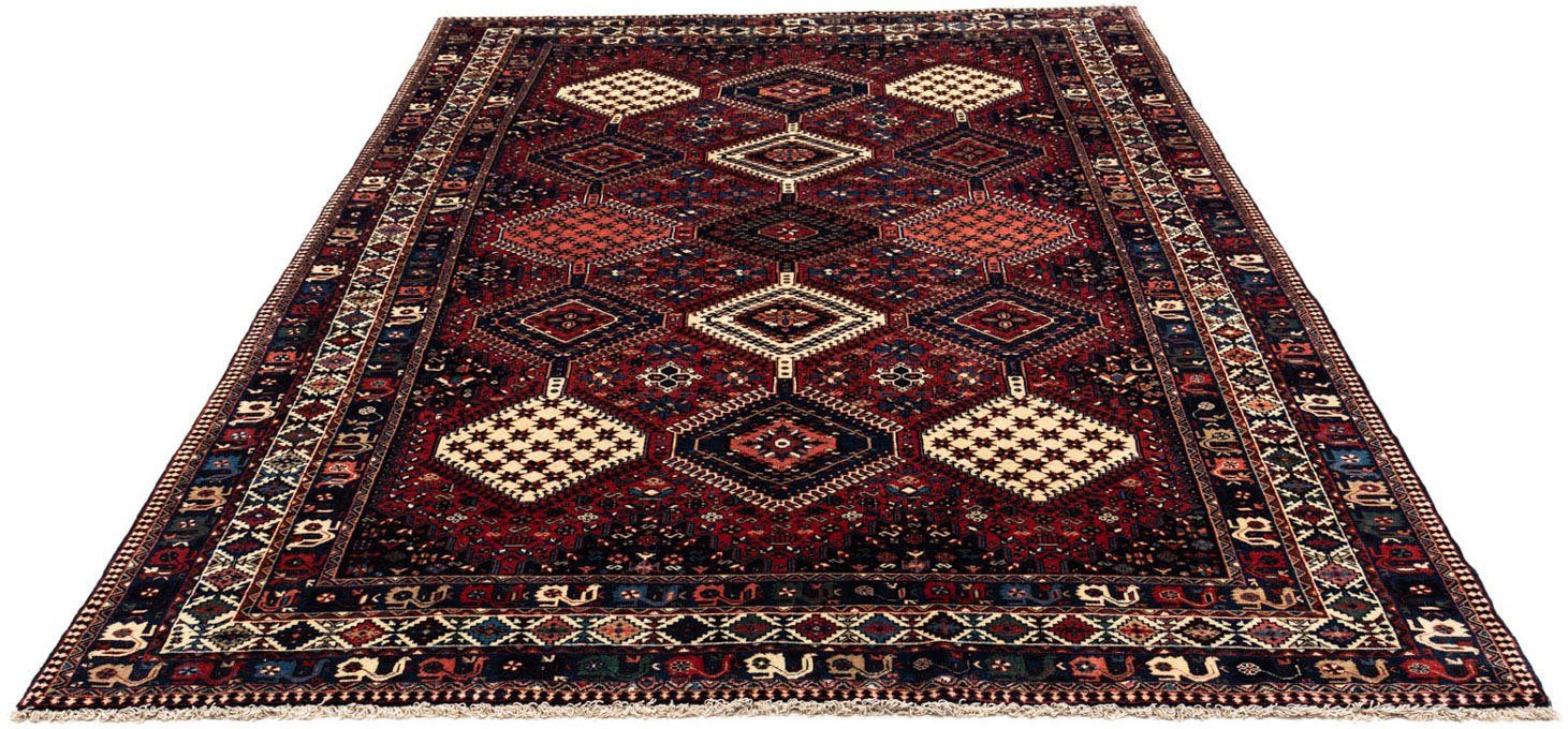 Wollteppich Yalameh Medaillon Rosso scuro 320 x 205 cm, morgenland, rechteckig, Höhe: 10 mm, Unikat mit Zertifikat | Kurzflor-Teppiche