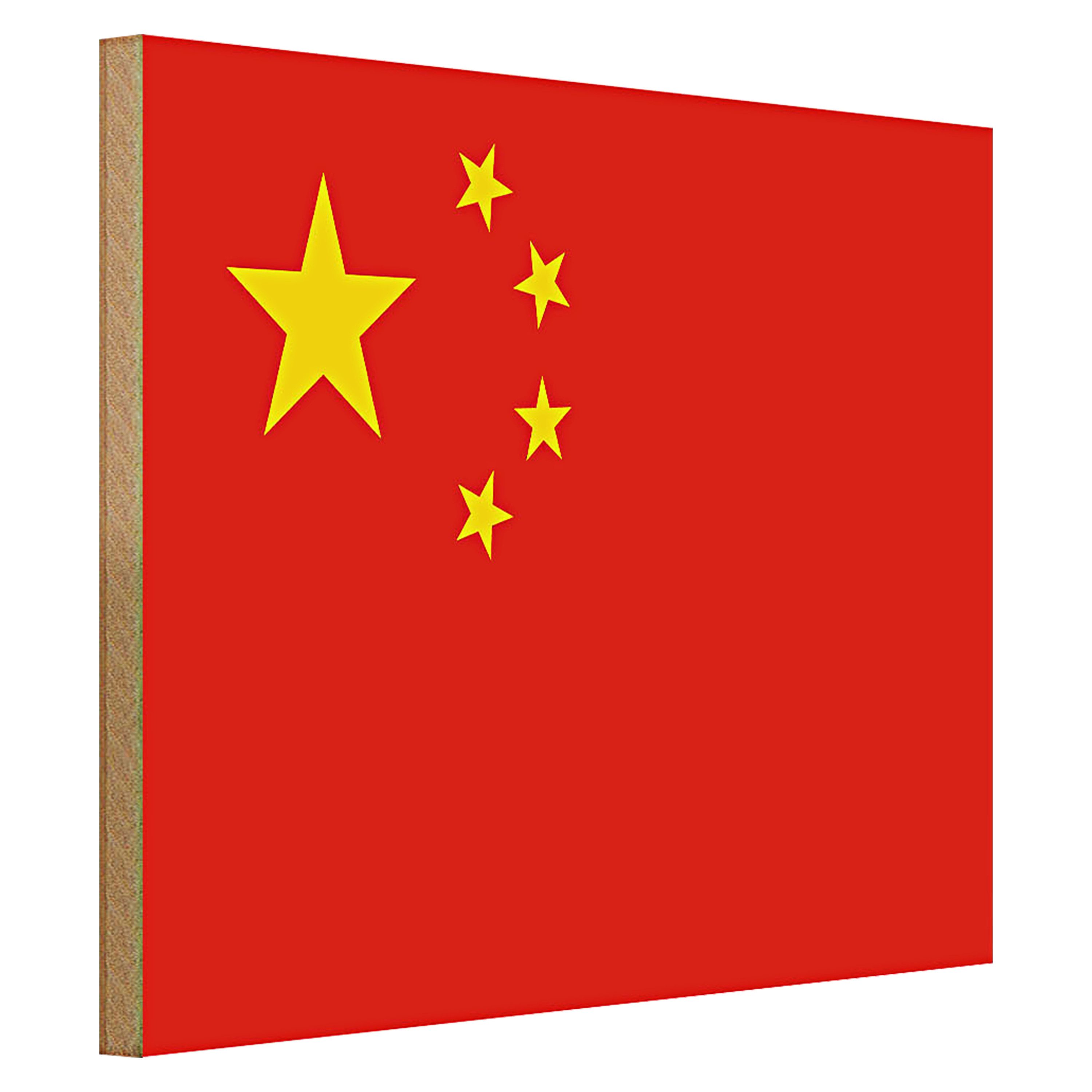 Roomando Holzbild Flagge China 40x30cm Flag of China