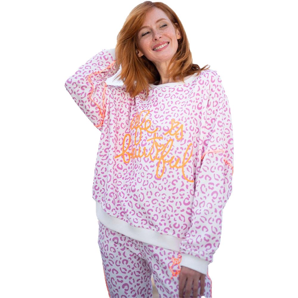 Miss Goodlife Sweater Miss Goodlife MG9428 Sweater, Life is Beautiful, leo rose/neonorange