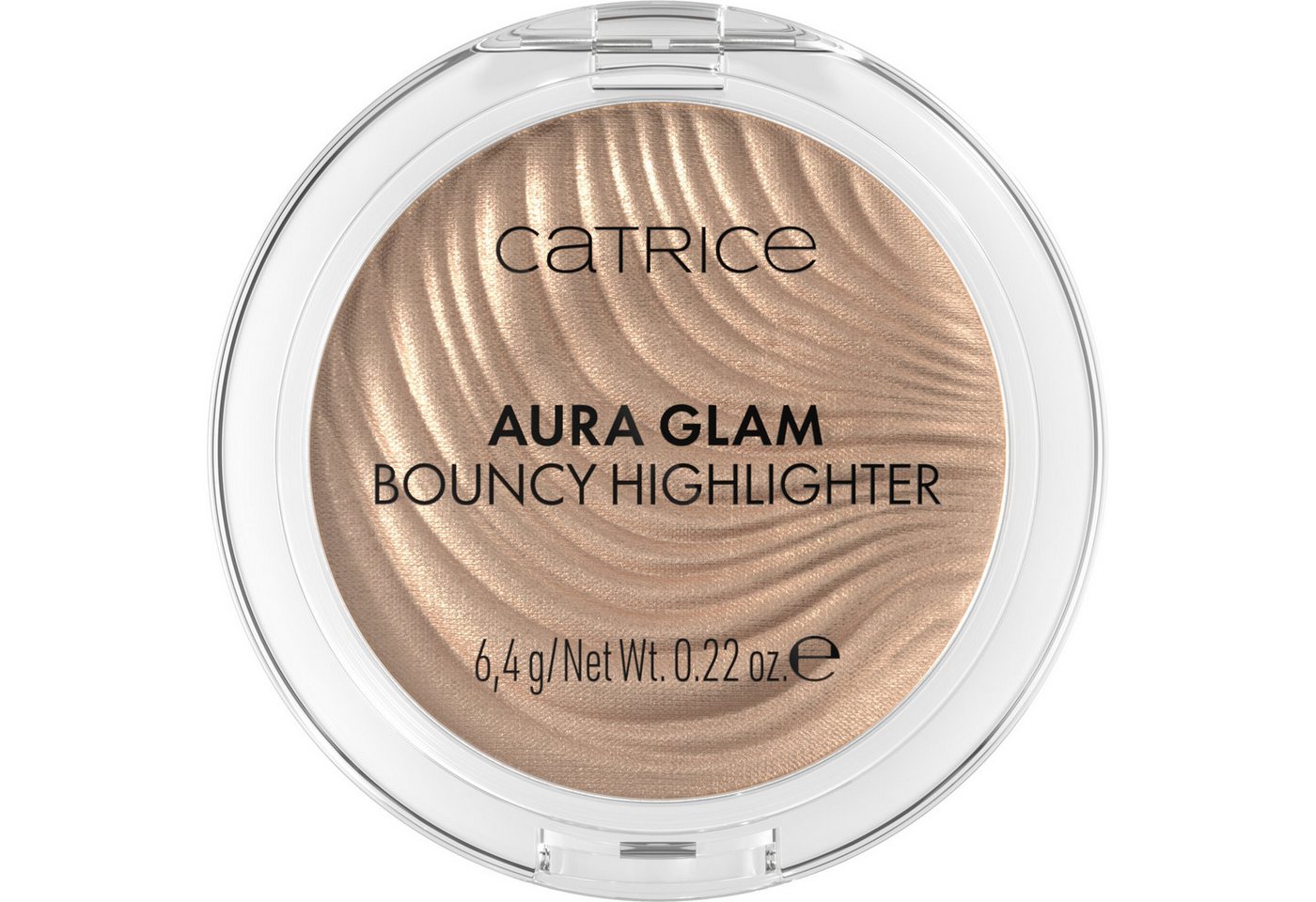 Catrice Highlighter AURA GLAM BOUNCY HIGHLIGHTER, in einer strahlenden, goldfarbenen Shade für traumhaften Glow