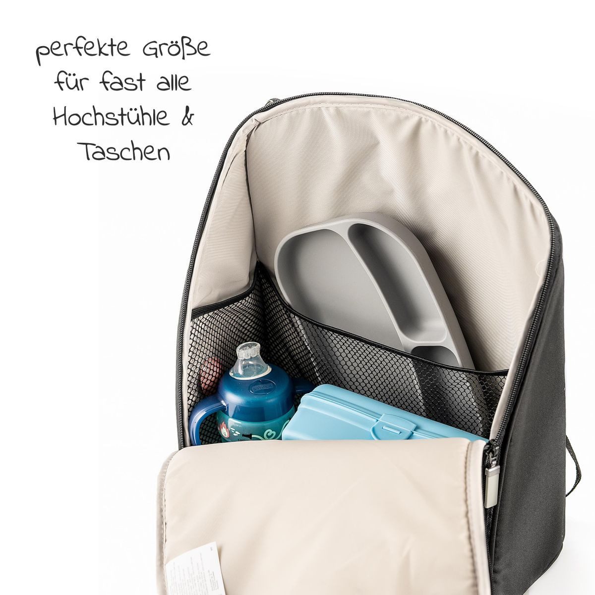 MiaMia Teller Grau, Esslern-Teller aus Silikon 2x Kinder Baby Teller für Tisch & Hochstuhl