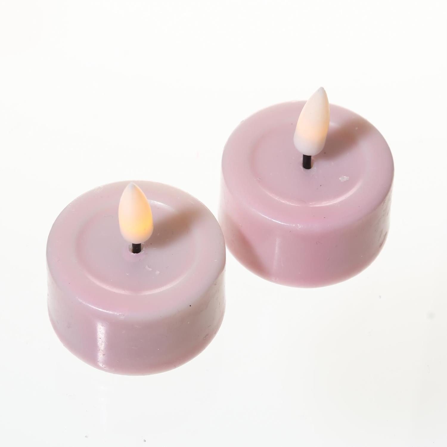 LED-Kerze LED Teelichter Mia flackernd mit Batterien D: 4,1cm rosa 2 Stück