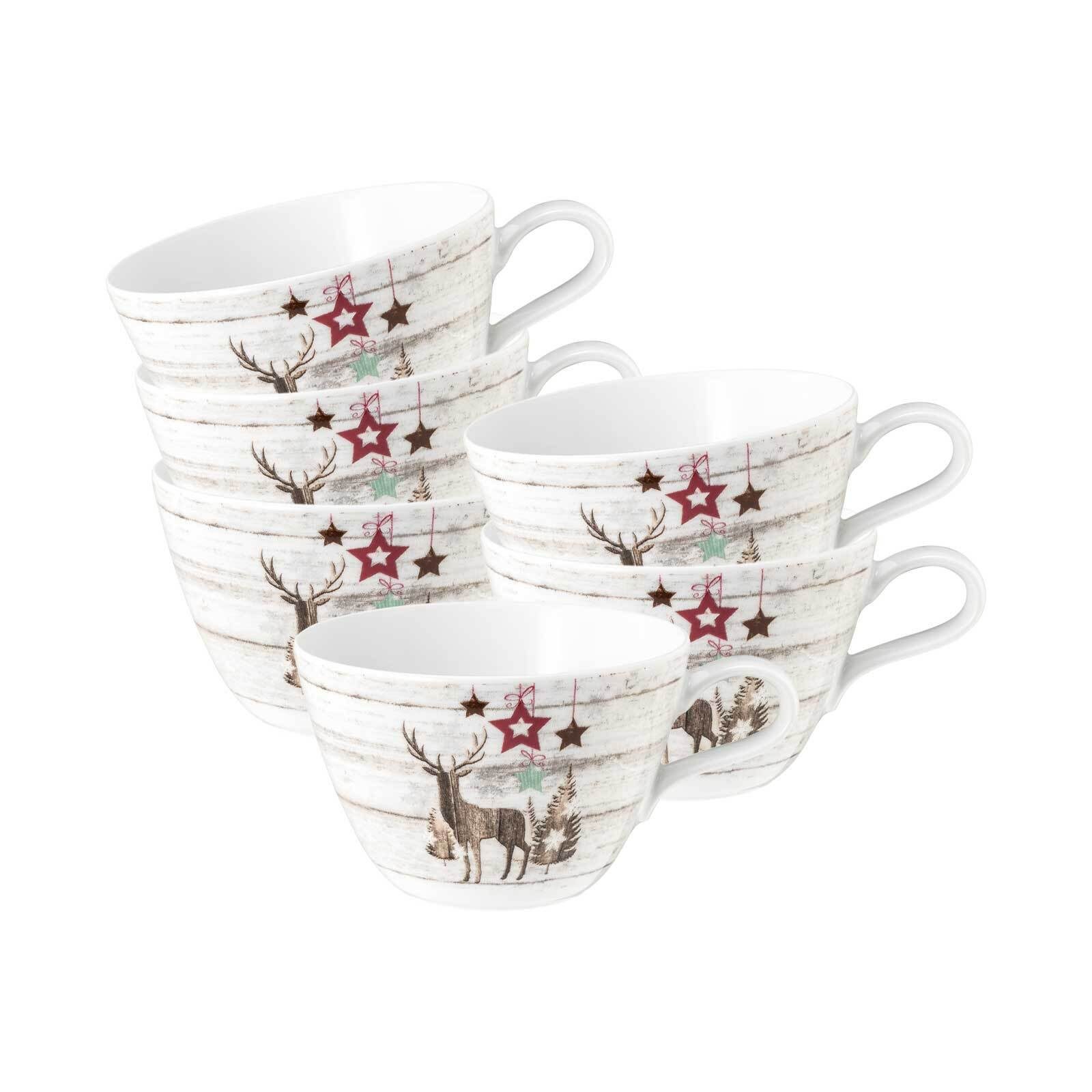Seltmann Weiden Cappuccinotasse Life Christmas Milchkaffeetassen 370 ml 6er Set, 6-tlg., Porzellan