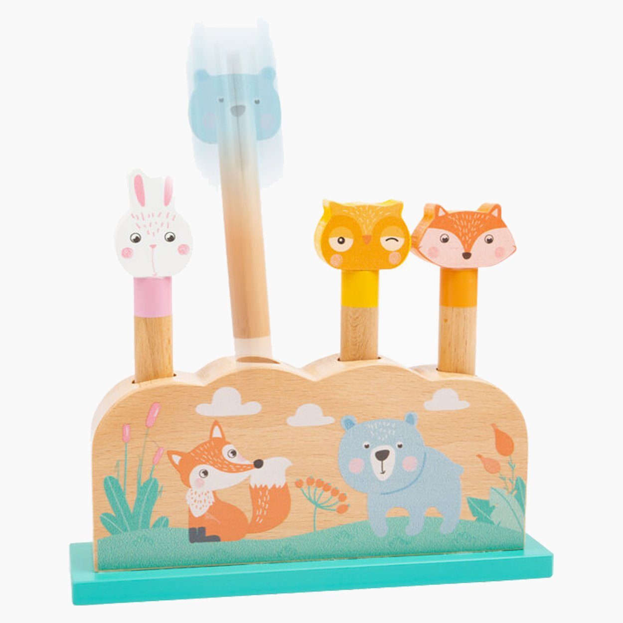 Small Foot Steckspielzeug Steckspiel Pastell, (packung, 5-tlg), mit Sprungfedern versehen