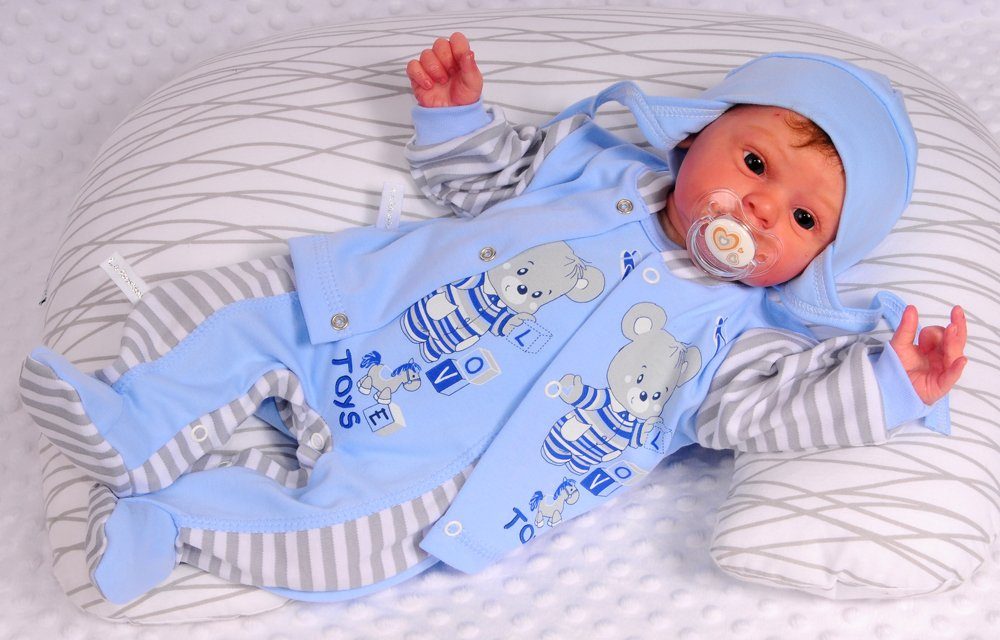 Strampler Hemdchen Mütze Erstlingsausstattung Baby 50 56 62 68 Babybekleidung 