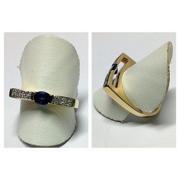 Edelschmiede925 Schmuckset Edelschmiede925 edler Goldring 585 mit Safir und Brillanten Ringgröße