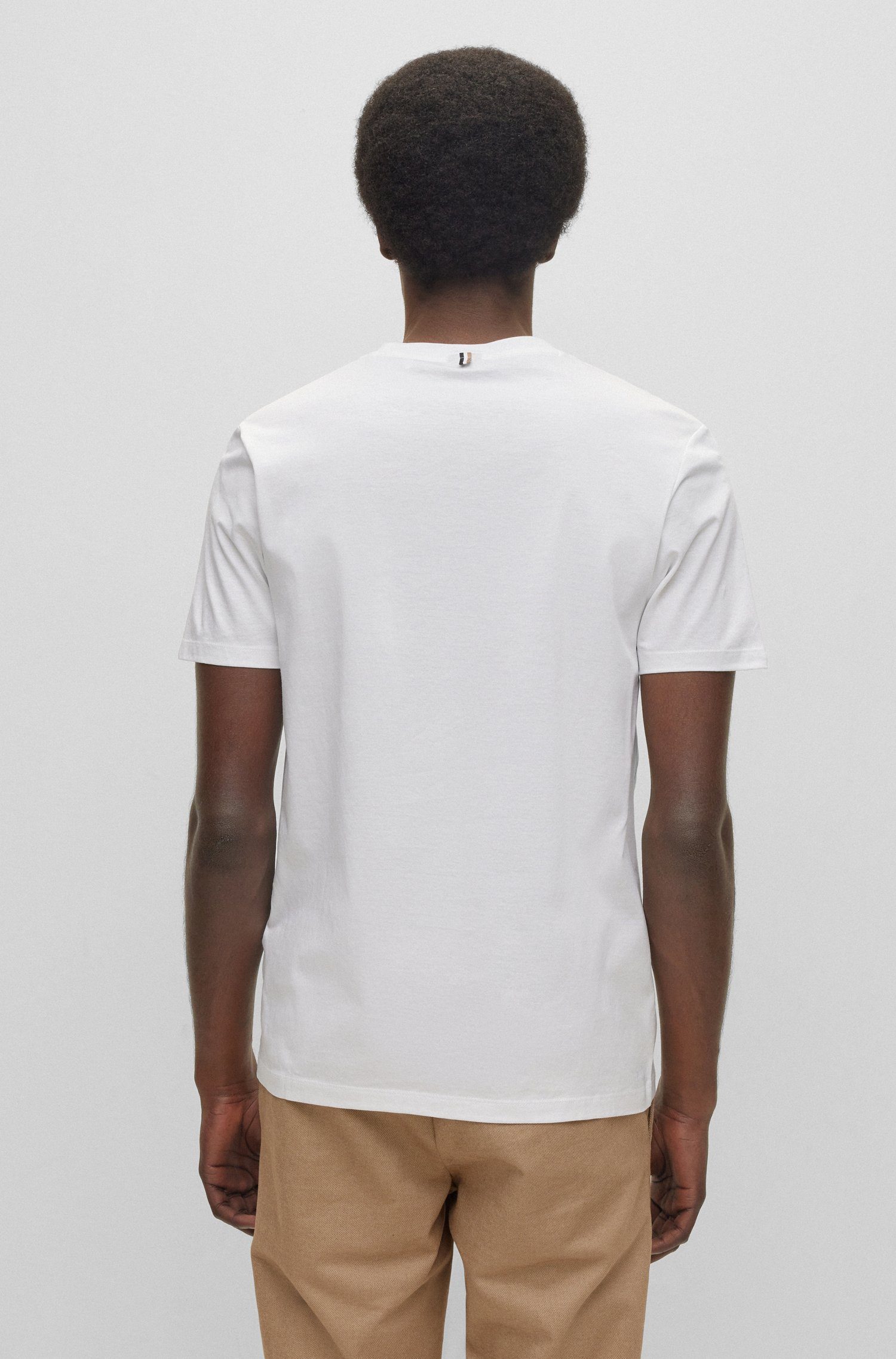 Weiß (1-tlg) (100) Tessler T-Shirt BOSS