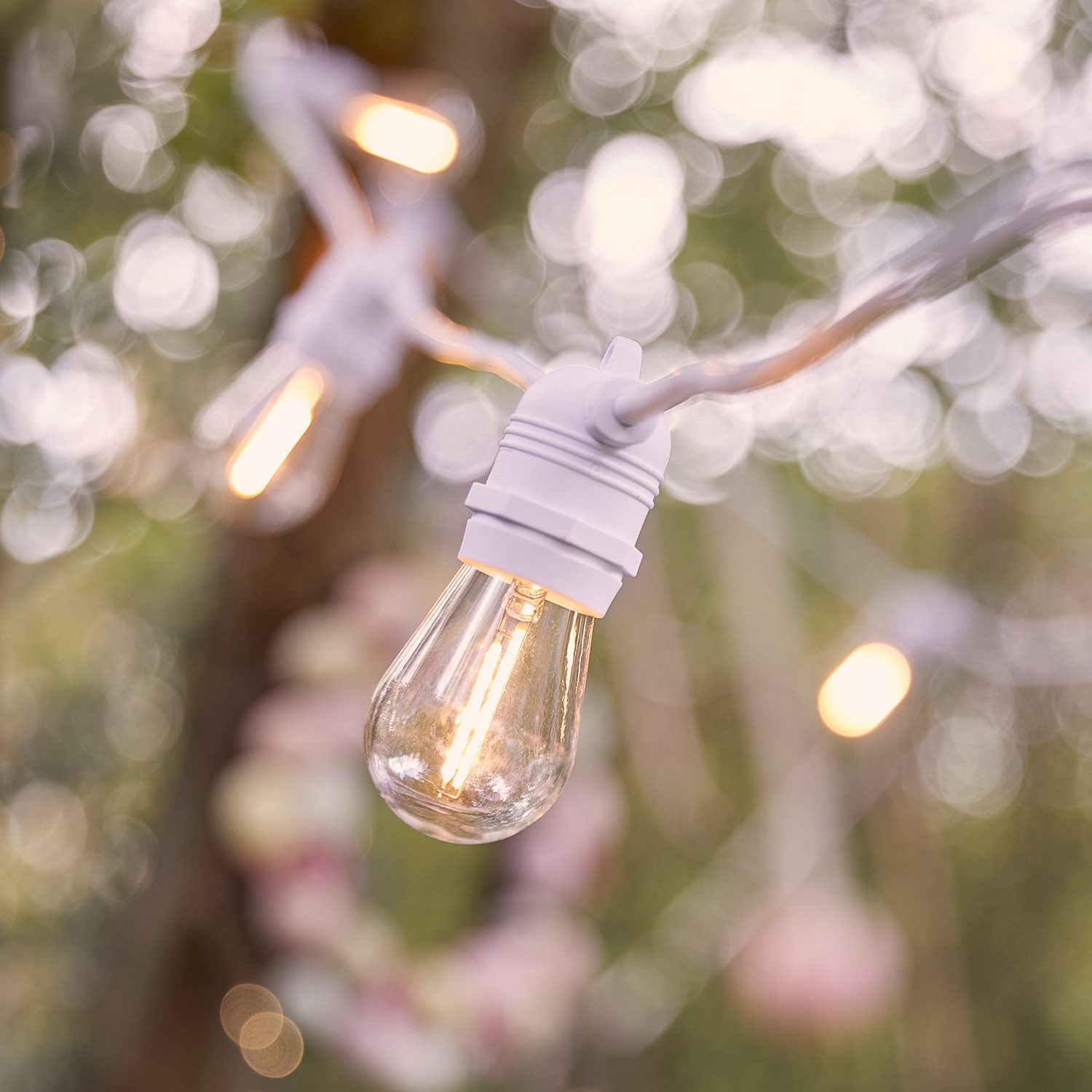 Lights4fun LED-Lichterkette Ultimate Connect 5m 10er LED Lichterkette Glühbirnen warmweiß koppelba