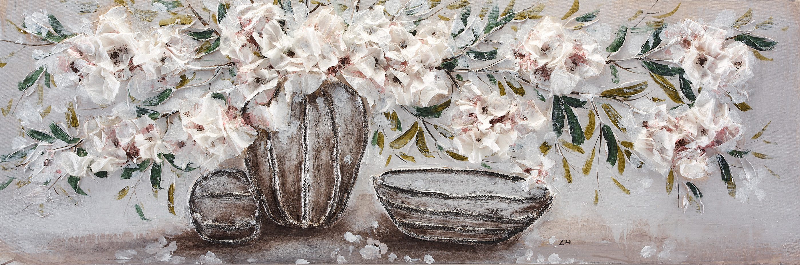 Bönninghoff Ölgemälde, Blumen, Blumenbilder, Pflanzen, Pflanzenbilder, Stillleben, Vasen, Vasen & Töpfe (1 St), jedes Bild ein Unikat