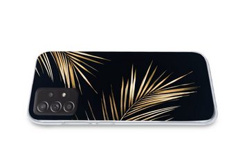 MuchoWow Handyhülle Blätter - Pflanzen - Gold - Schwarz - Luxus, Handyhülle Telefonhülle Samsung Galaxy A33