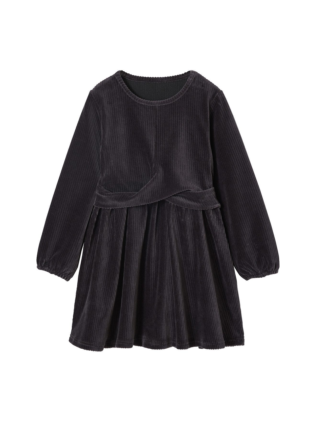 vertbaudet Minikleid Mädchenkleid aus Feincord mit Knoteneffekt