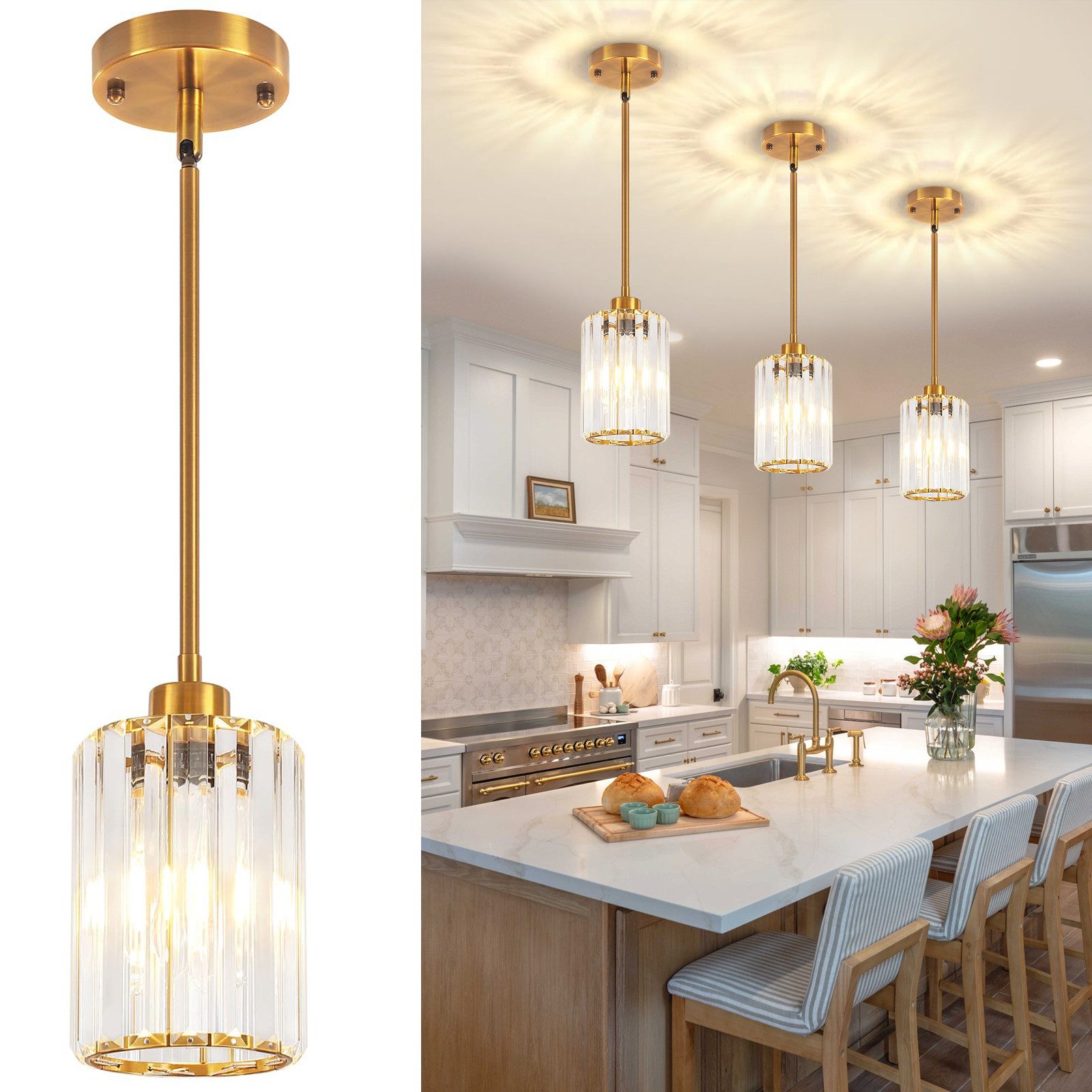 MUPOO LED-Hängeleuchte Dimmbar LED Pendelleuchte für Kücheninsel, Modern Hä günstig online kaufen