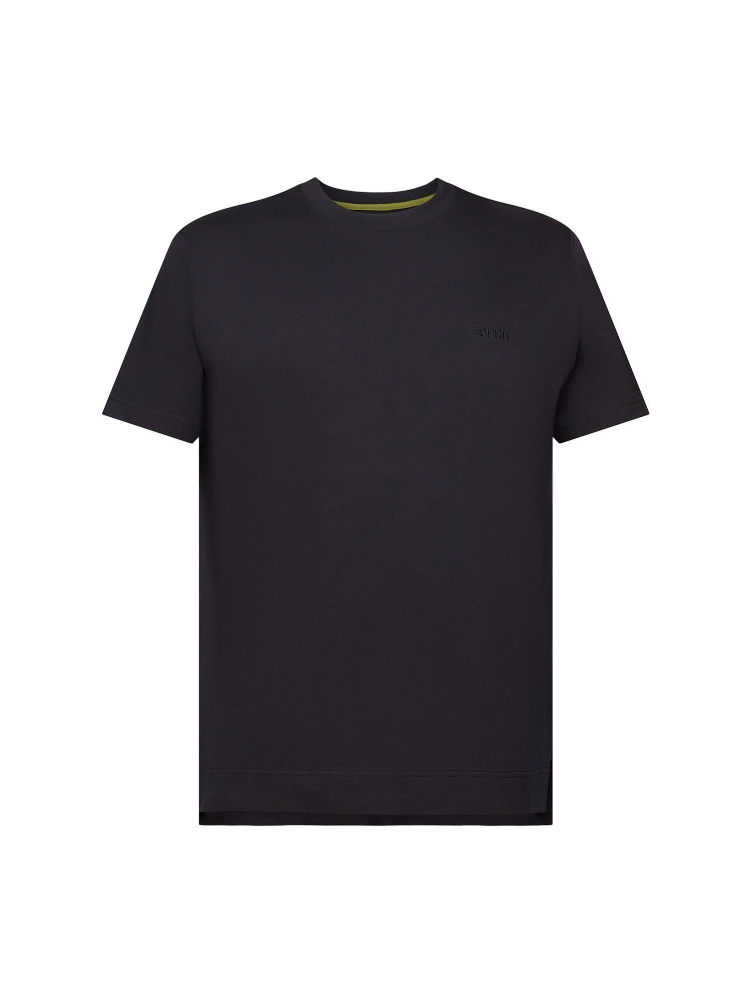 Esprit T-Shirt T-Shirt mit Logostickerei (1-tlg) BLACK
