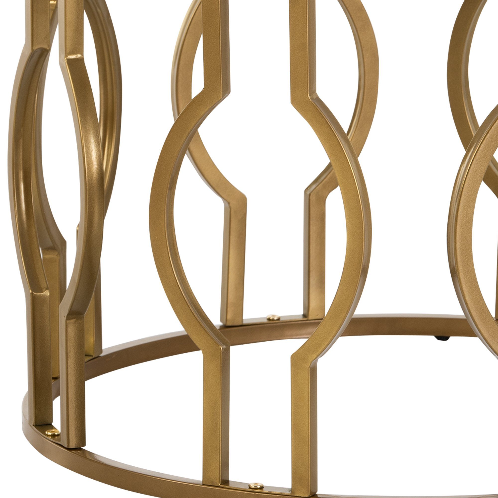 Celya Couchtisch Wohnzimmertisch mit goldfarbenem Tisch Sofatisch 70*46.5cm Stahlrahmen, Rund Wohnzimmer Beistelltisch
